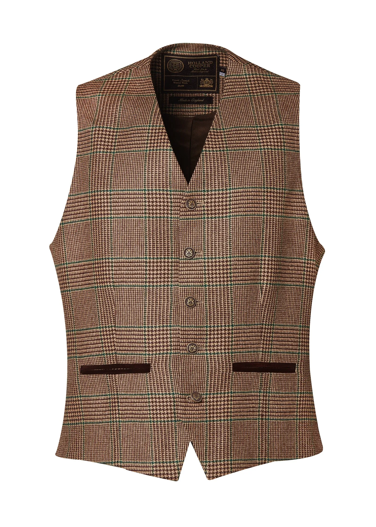 St James Waistcoat (Clarence Check Forest) sold by Holland Cooper product image thumbnail 4