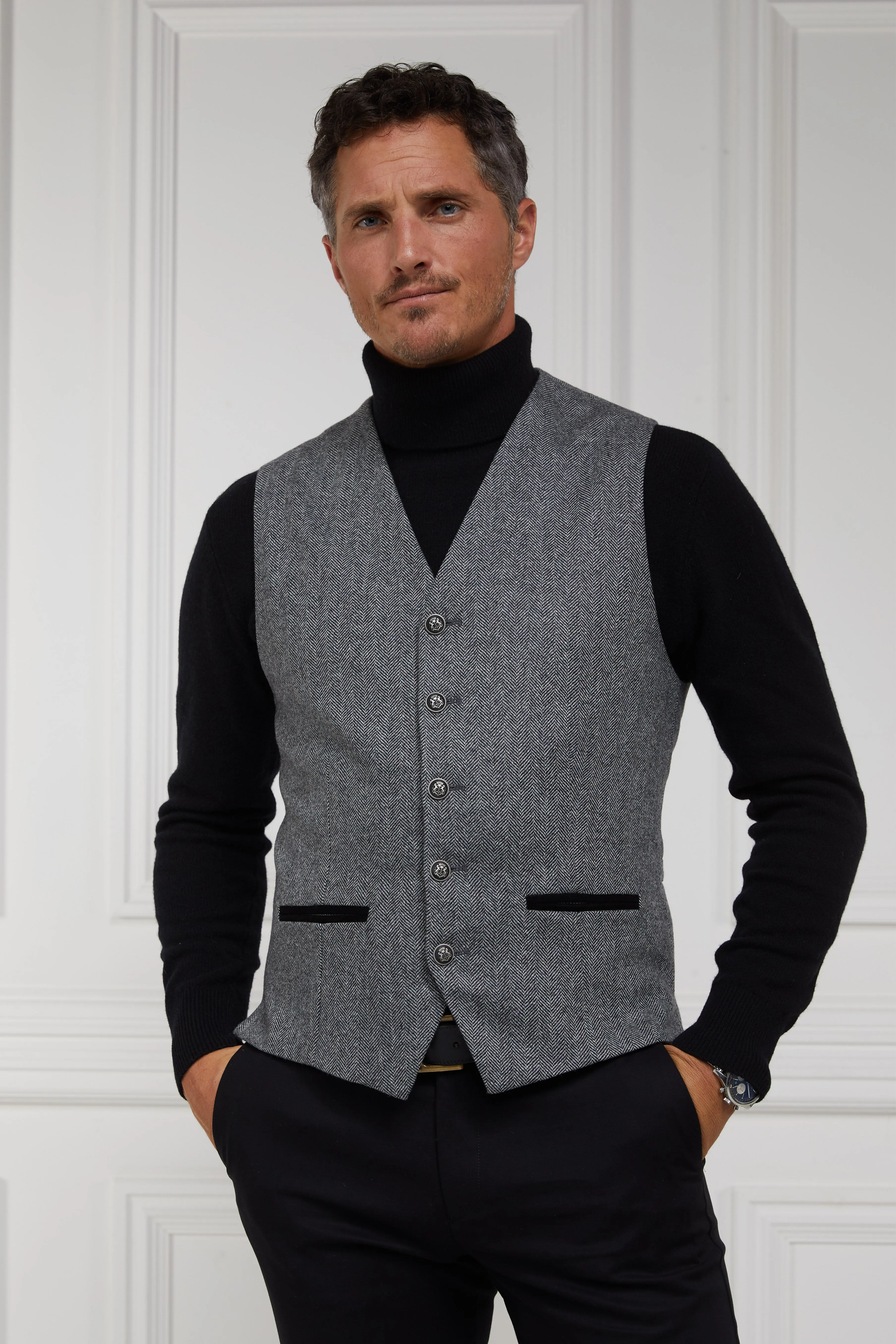 St James Waistcoat (Mono Herringbone) sold by Holland Cooper