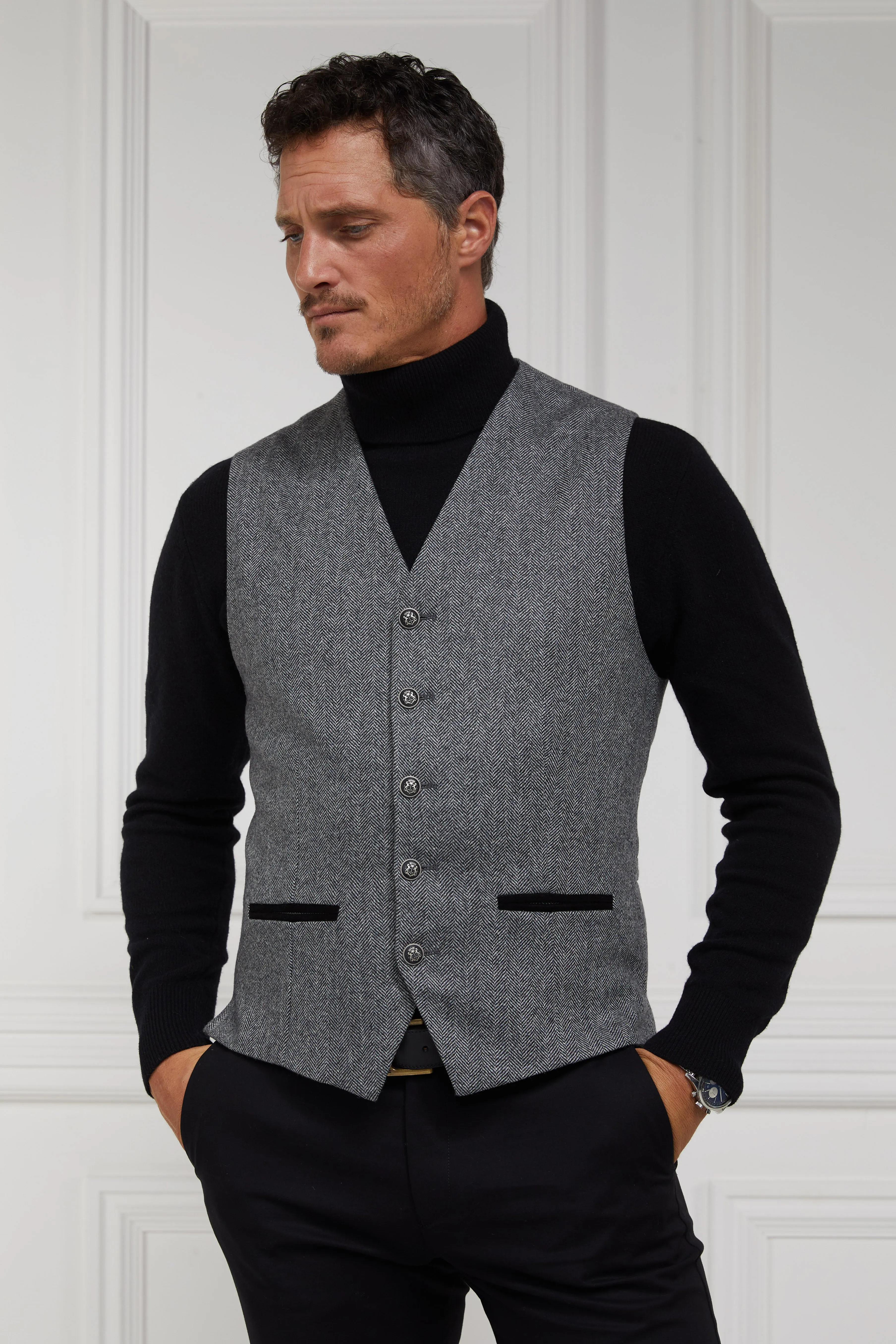 St James Waistcoat (Mono Herringbone) sold by Holland Cooper product image thumbnail 3