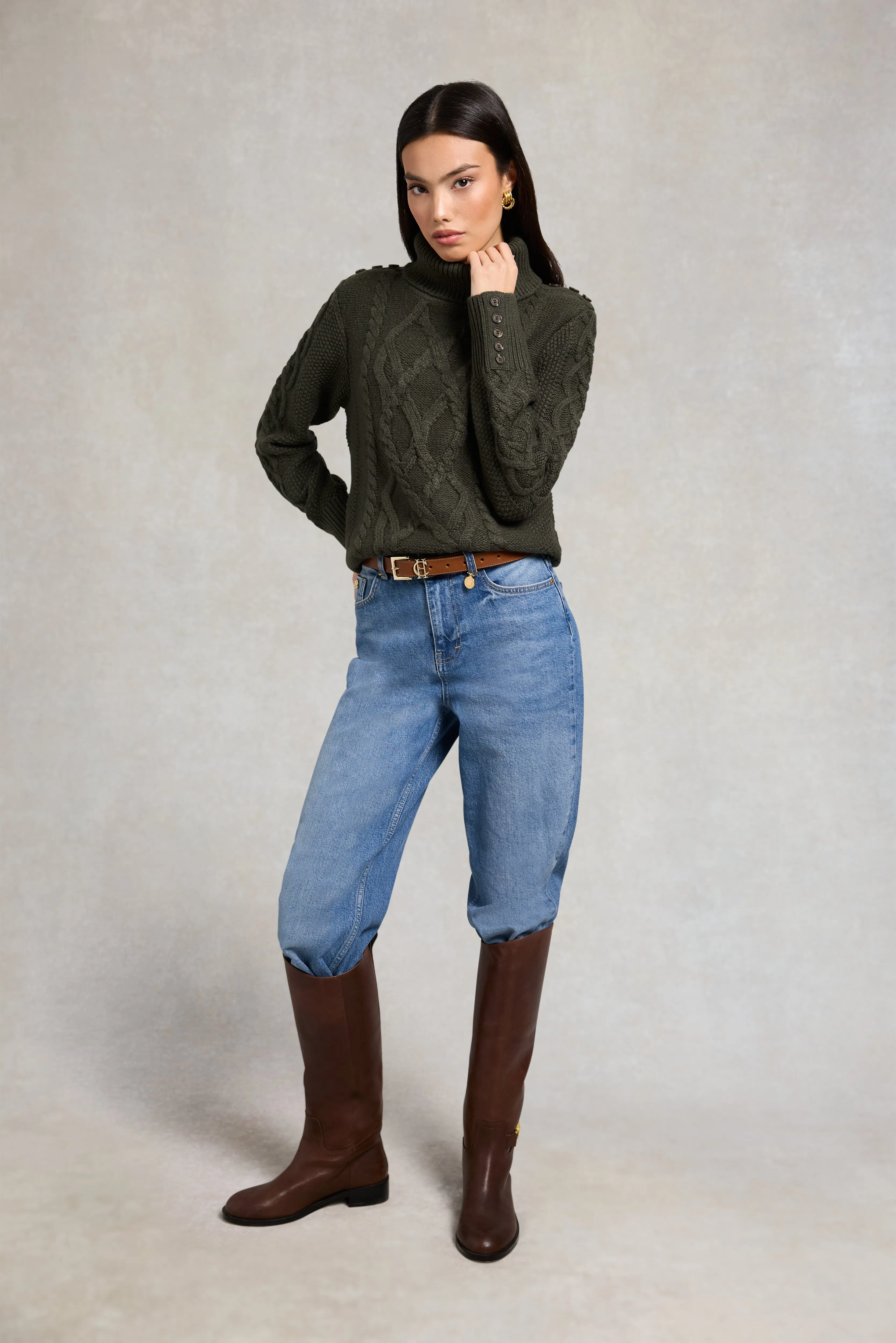 Cortina Roll Neck Knit (Fern Green) sold by Holland Cooper product image thumbnail 2