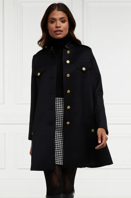Highbury Cape Coat (Black Twill) made by Holland Cooper