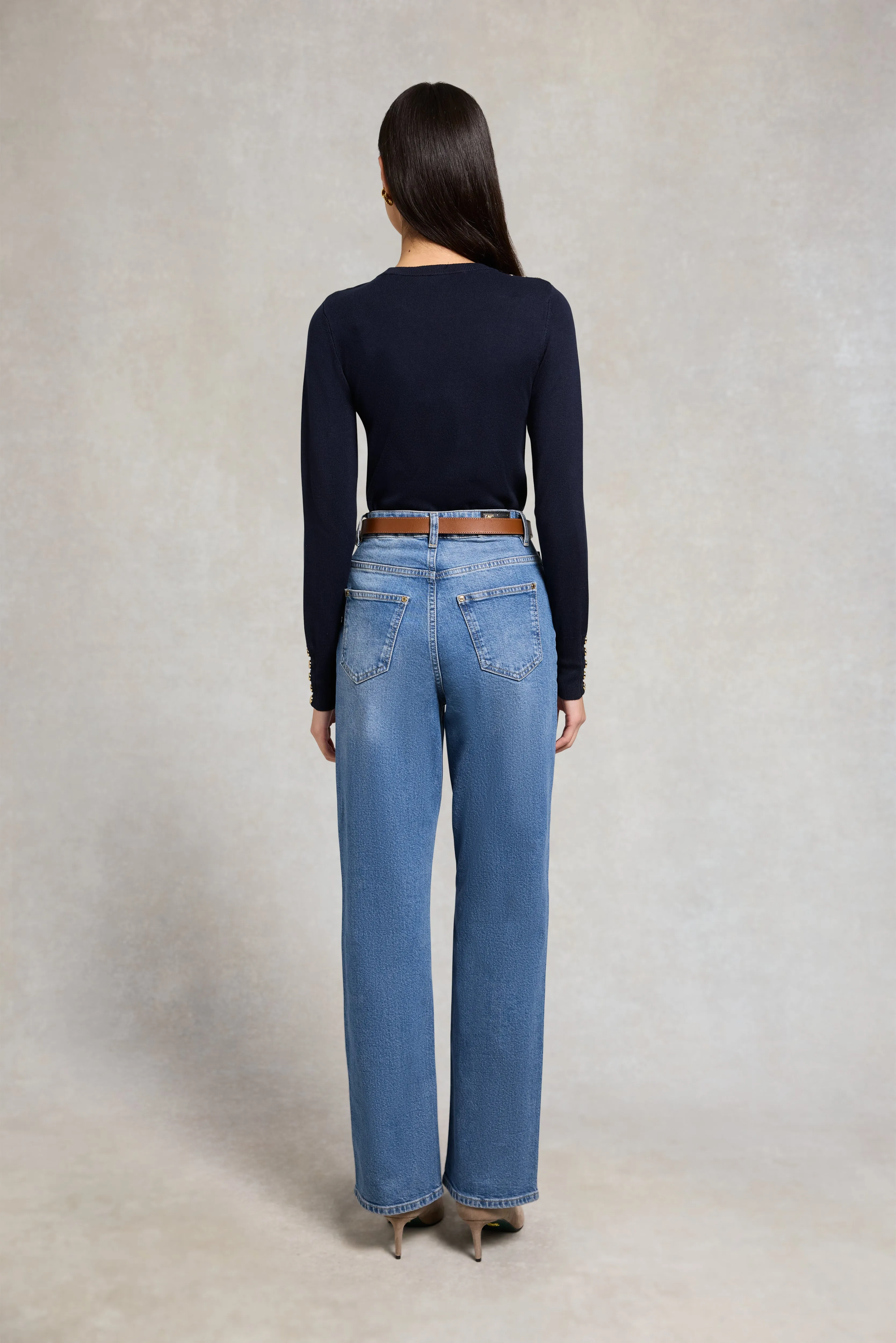 Buttoned Knit Crew Neck (Ink Navy) sold by Holland Cooper product image thumbnail 5