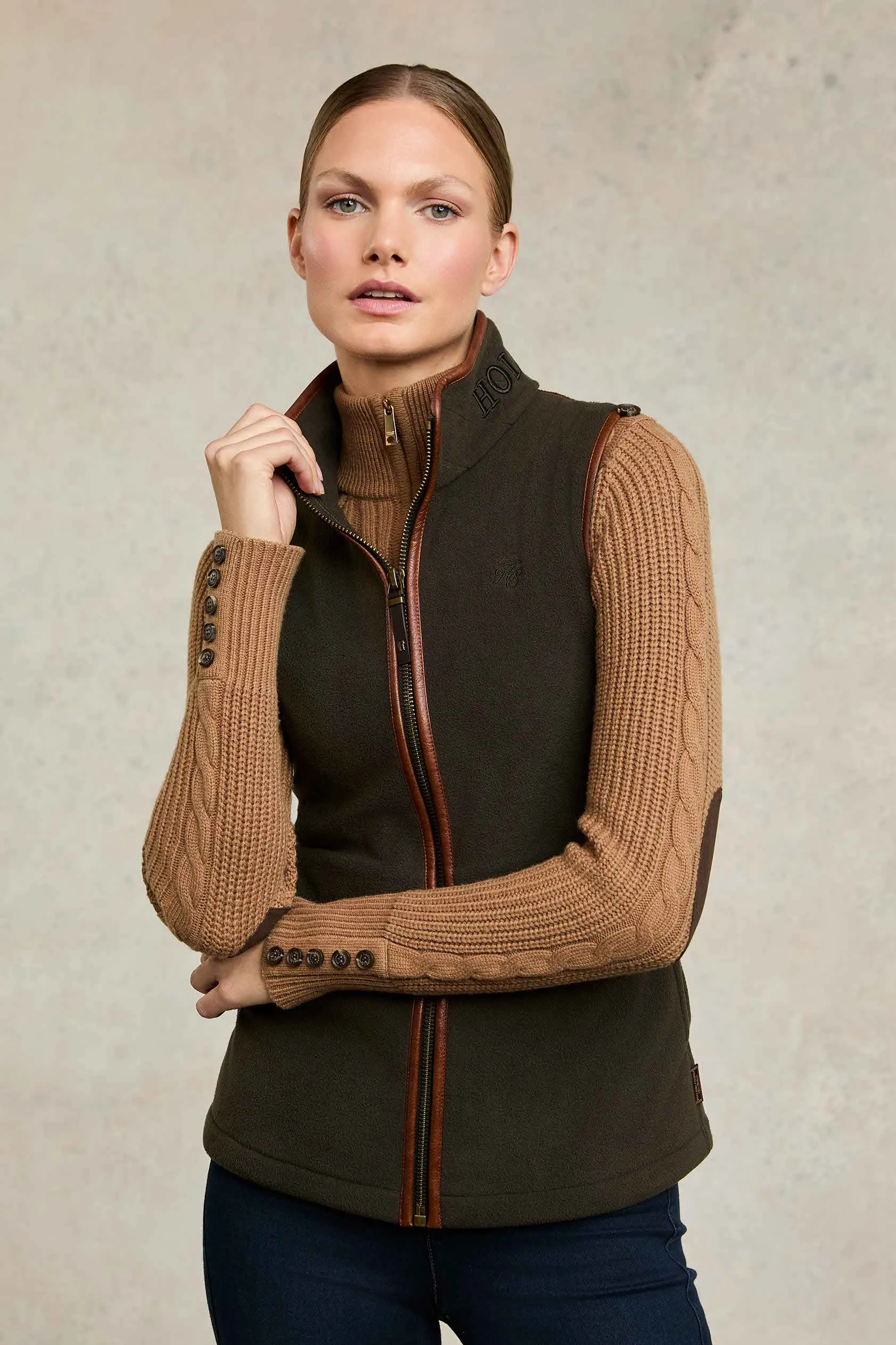 Country Fleece Gilet (Khaki) sold by Holland Cooper