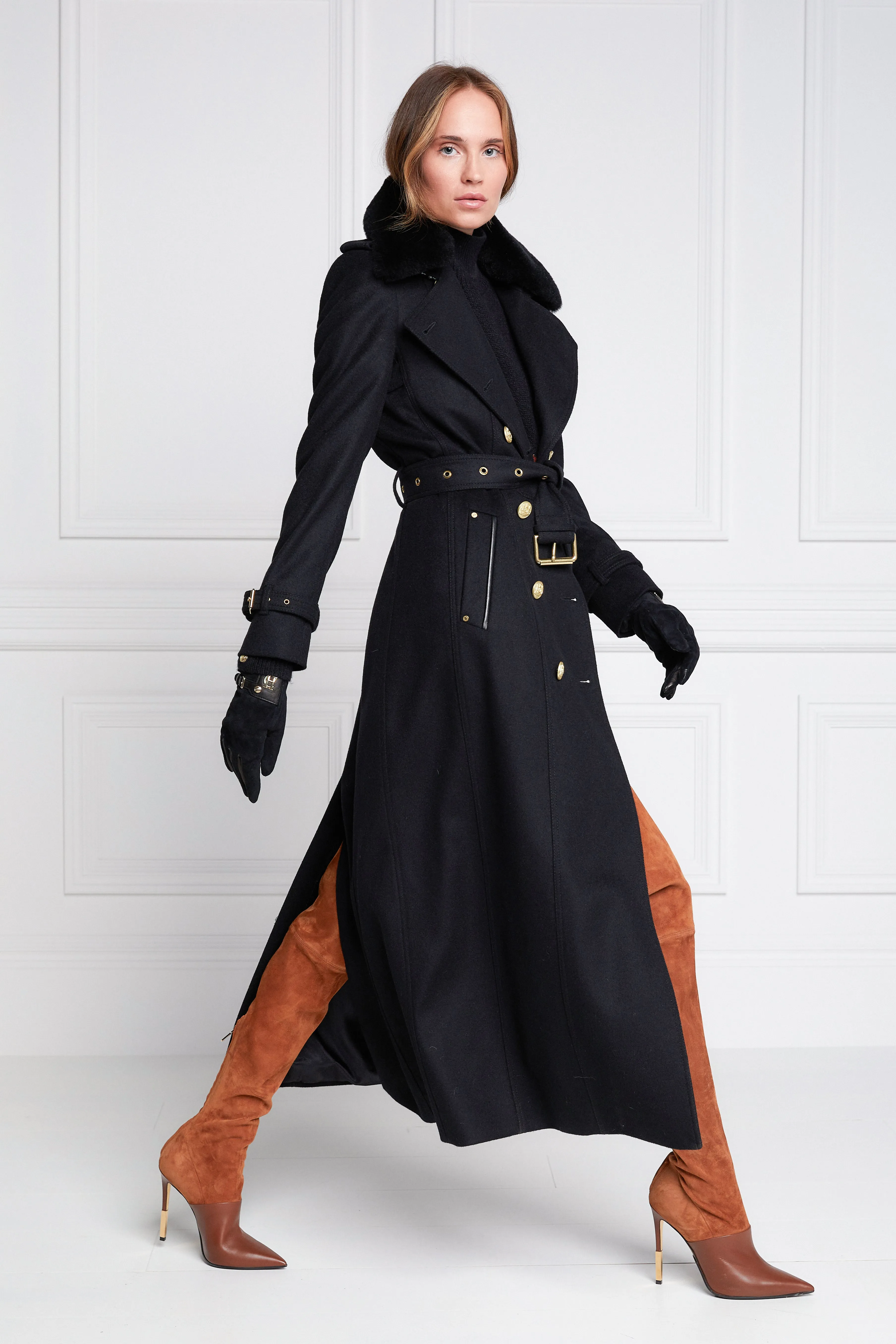 Marlborough Shearling Trench Coat (Soft Black) sold by Holland Cooper product image thumbnail 5