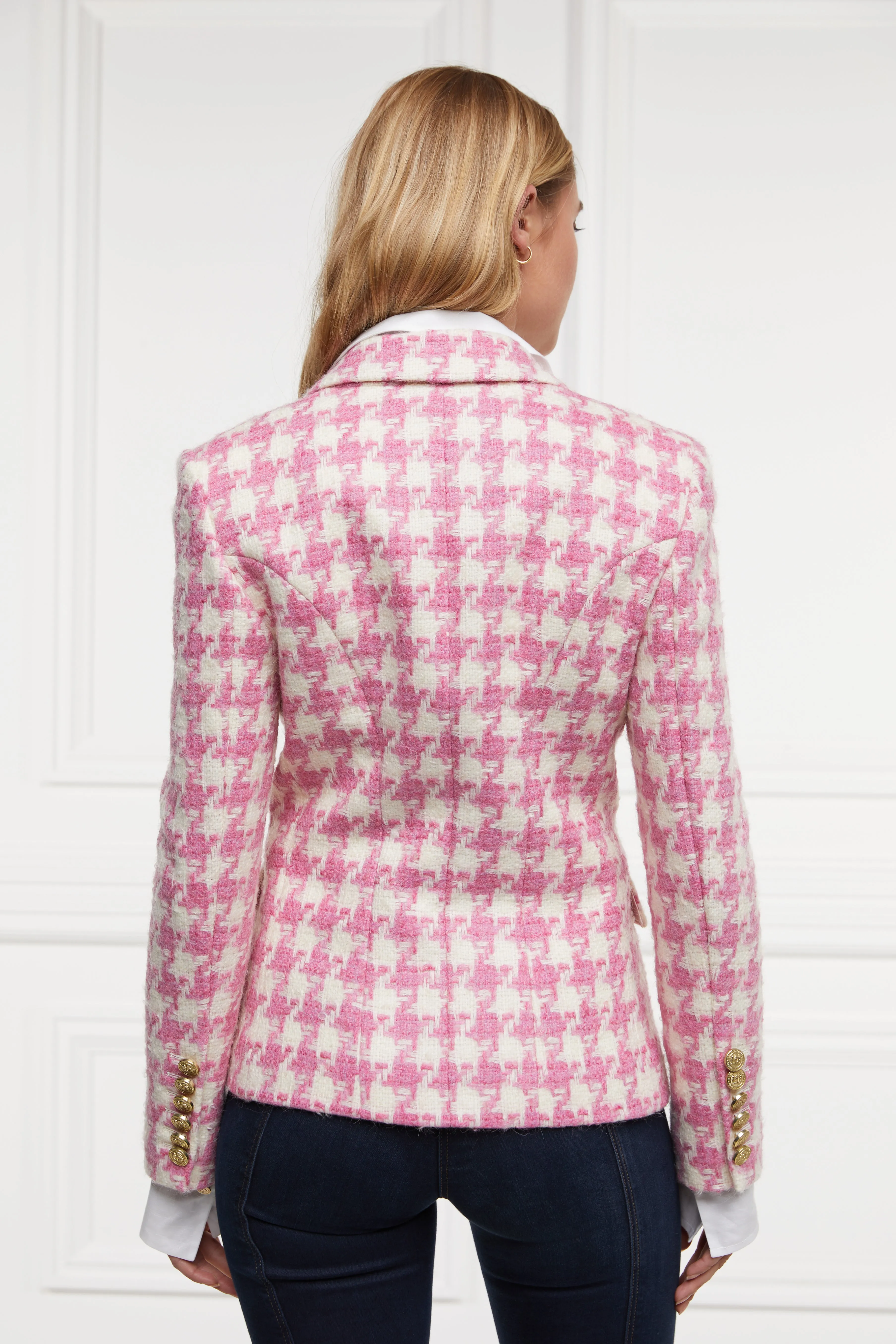 Knightsbridge Blazer (Pink Large Scale Houndstooth) sold by Holland Cooper product image thumbnail 2
