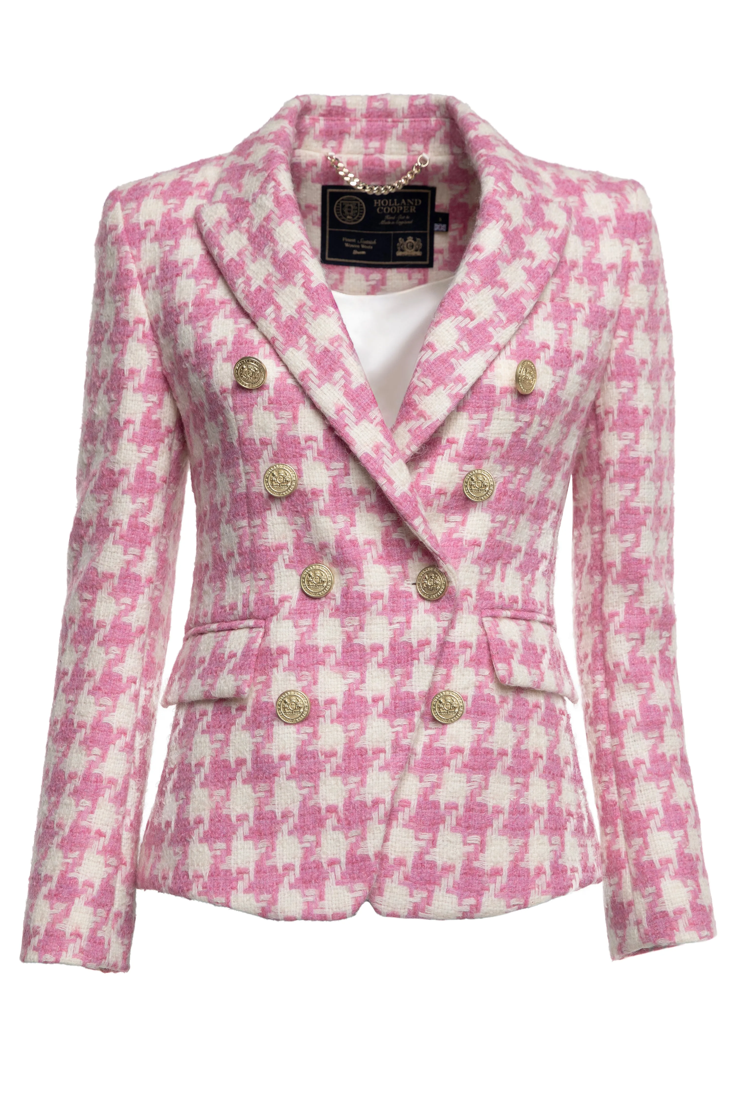 Knightsbridge Blazer (Pink Large Scale Houndstooth) sold by Holland Cooper product image thumbnail 5
