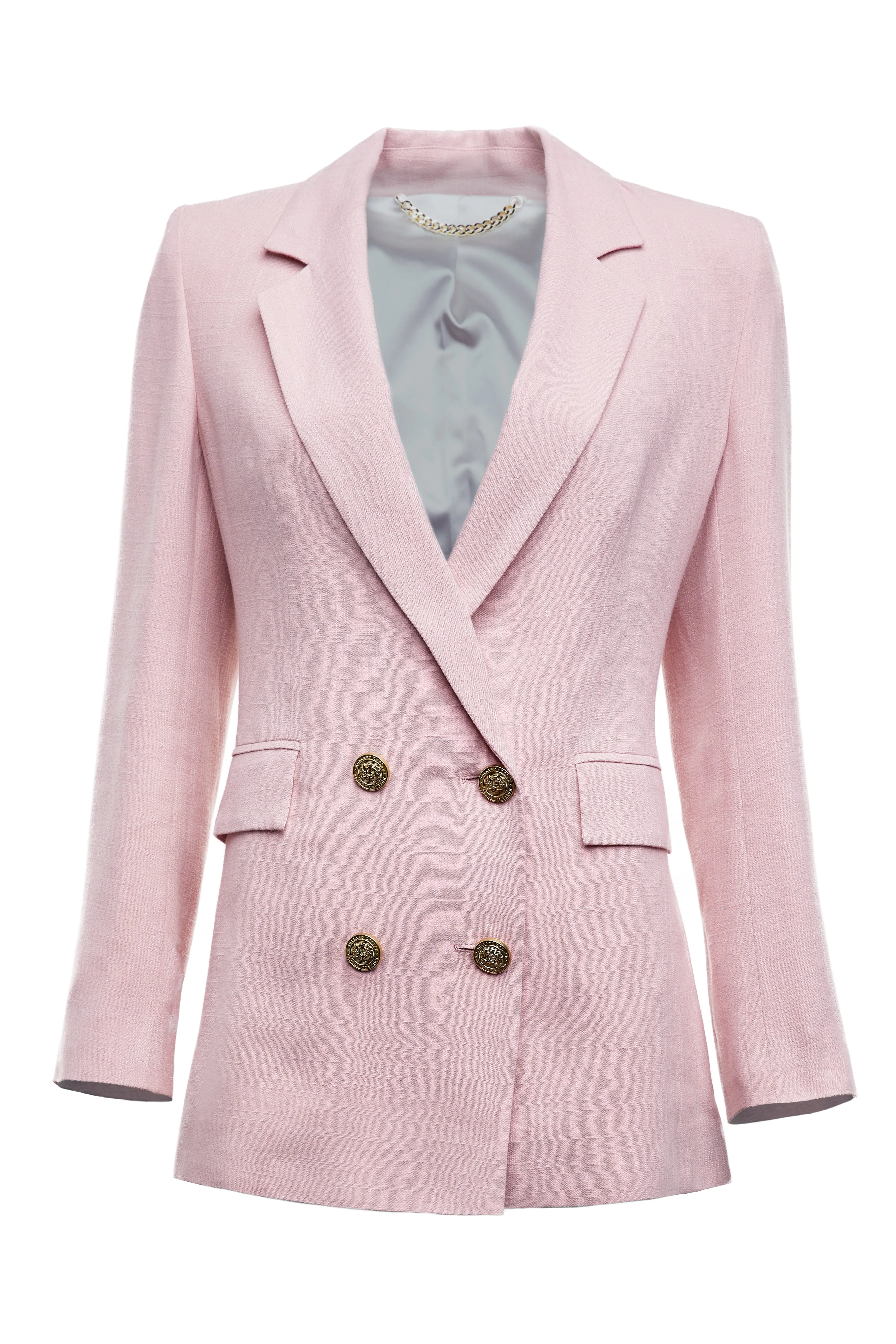 Double Breasted Blazer (Pink Linen) sold by Holland Cooper product image thumbnail 4