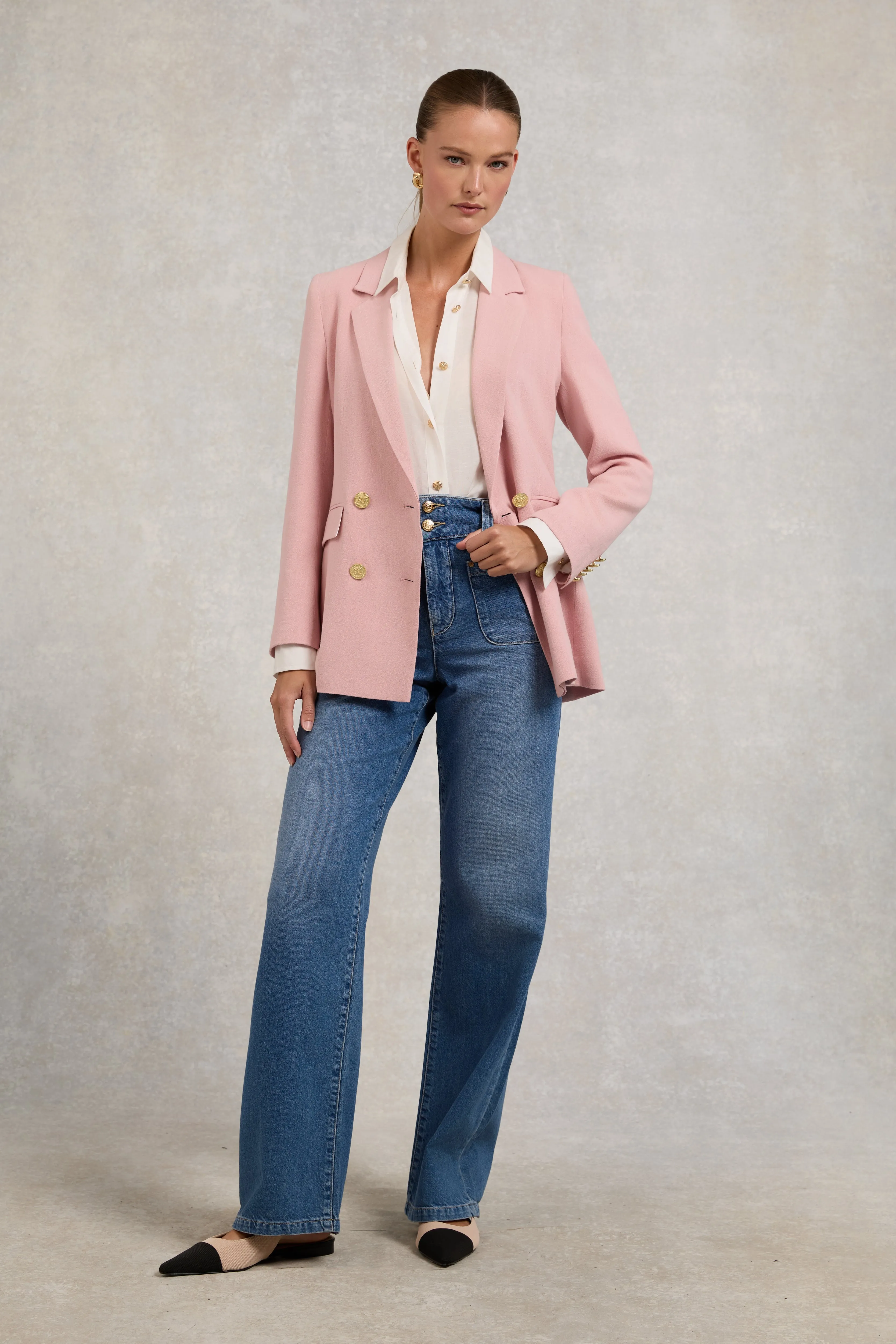 Double Breasted Blazer (Pink Linen) sold by Holland Cooper product image thumbnail 3