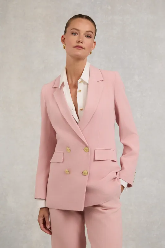 Double Breasted Blazer (Pink Linen) made by Holland Cooper