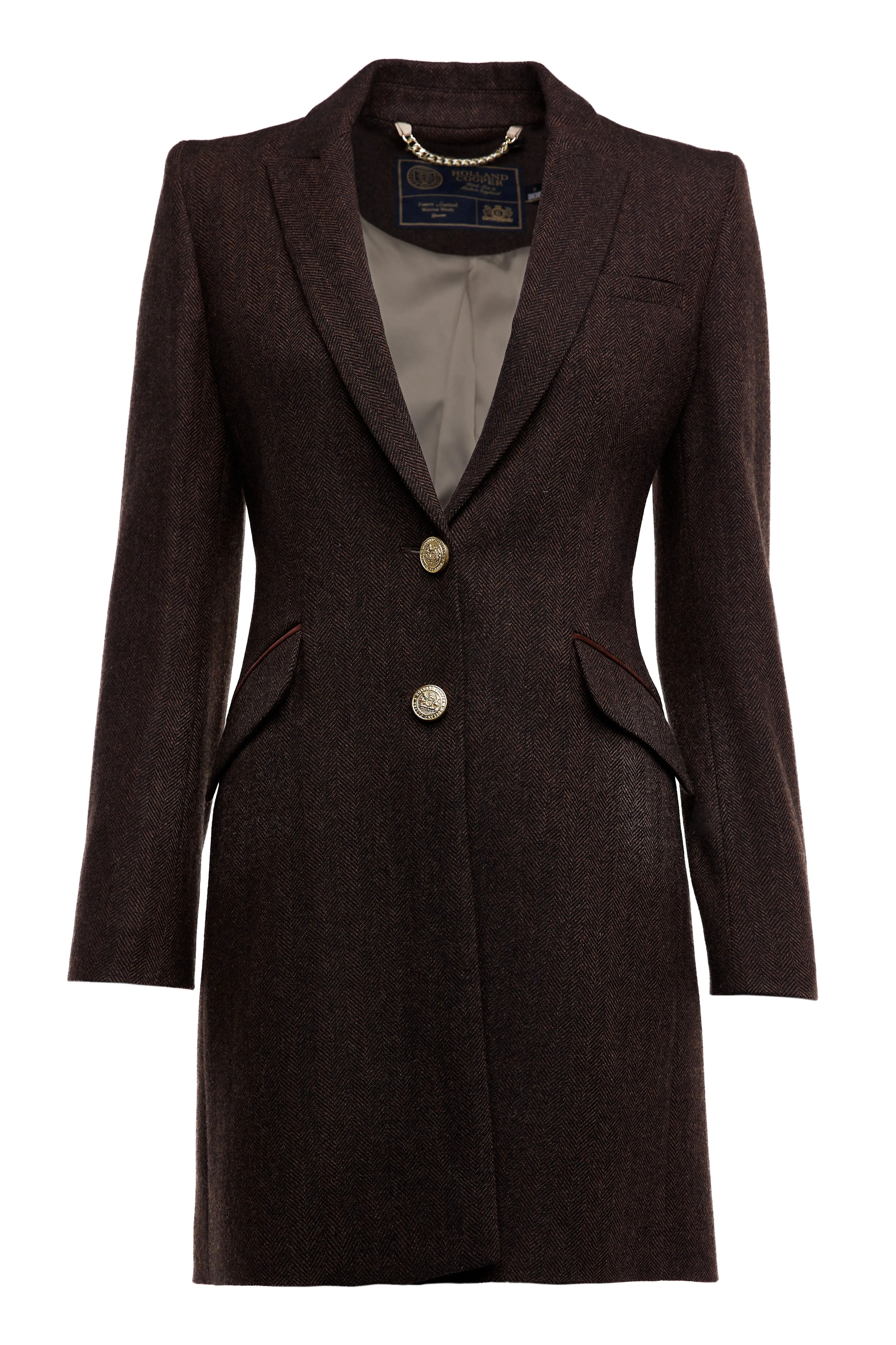 Highgrove Coat (Chocolate Herringbone) sold by Holland Cooper product image thumbnail 4
