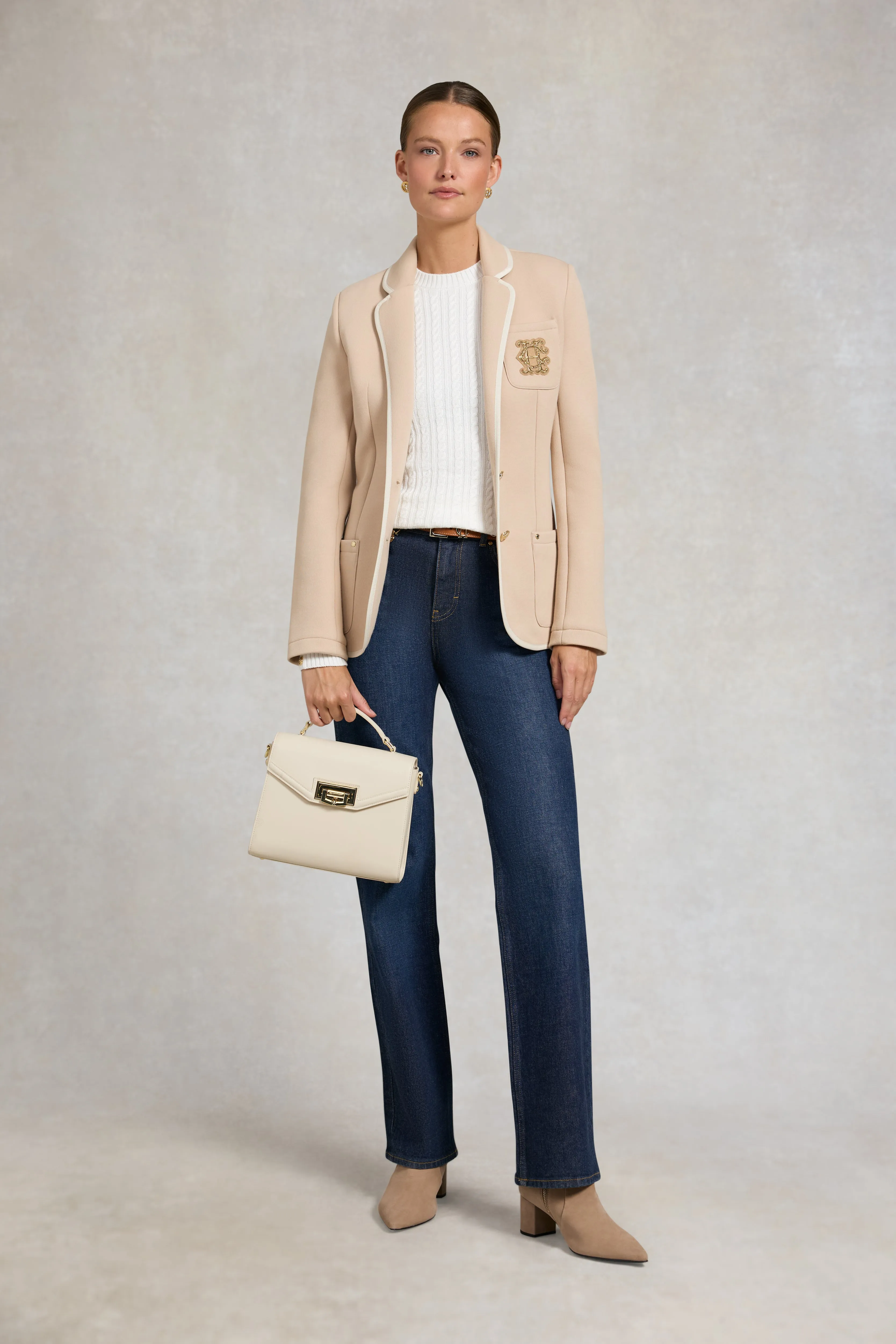 Seattle Cable Crew Knit (White) sold by Holland Cooper product image thumbnail 4