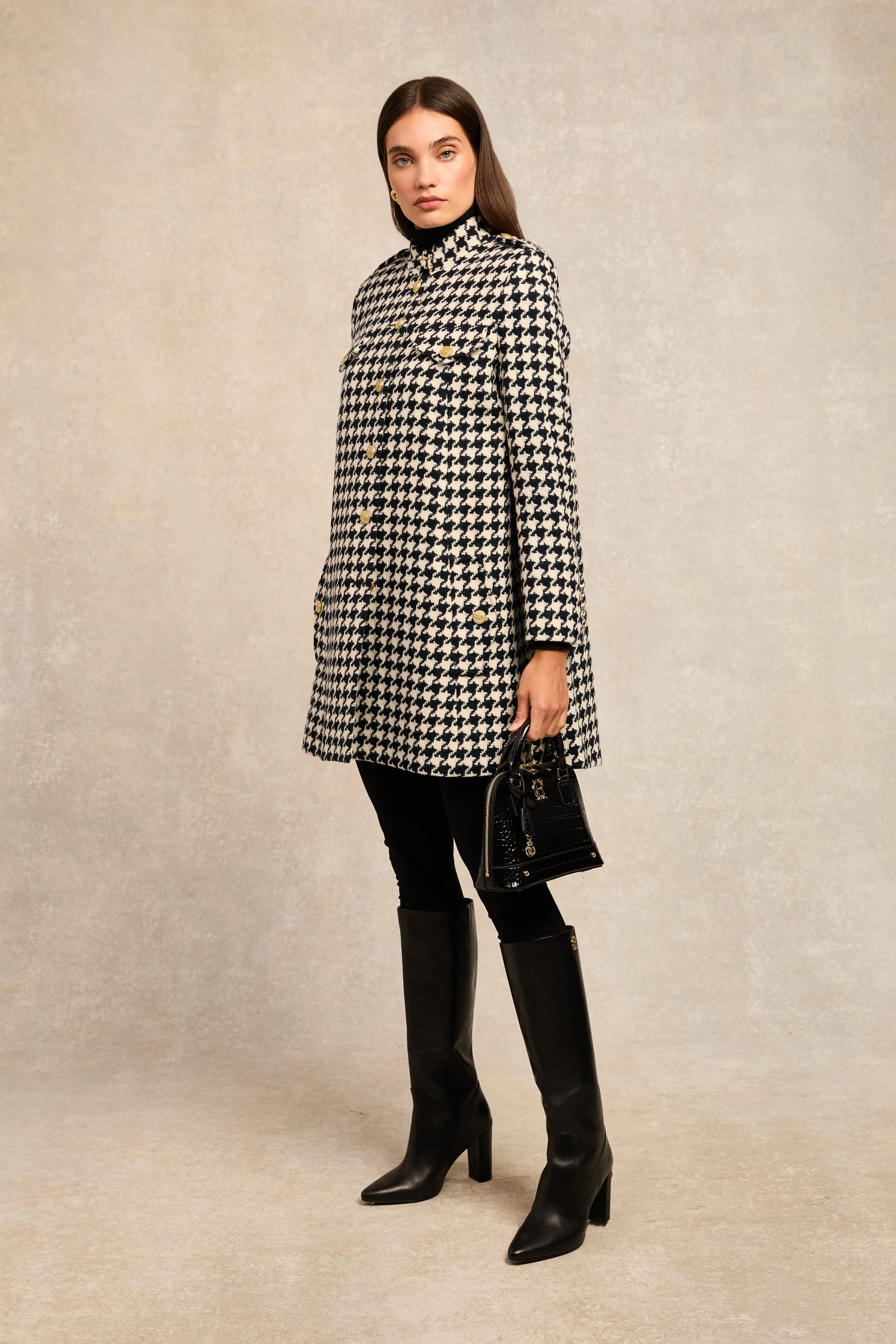 Highbury Cape Coat (Large Scale Houndstooth) sold by Holland Cooper product image thumbnail 3