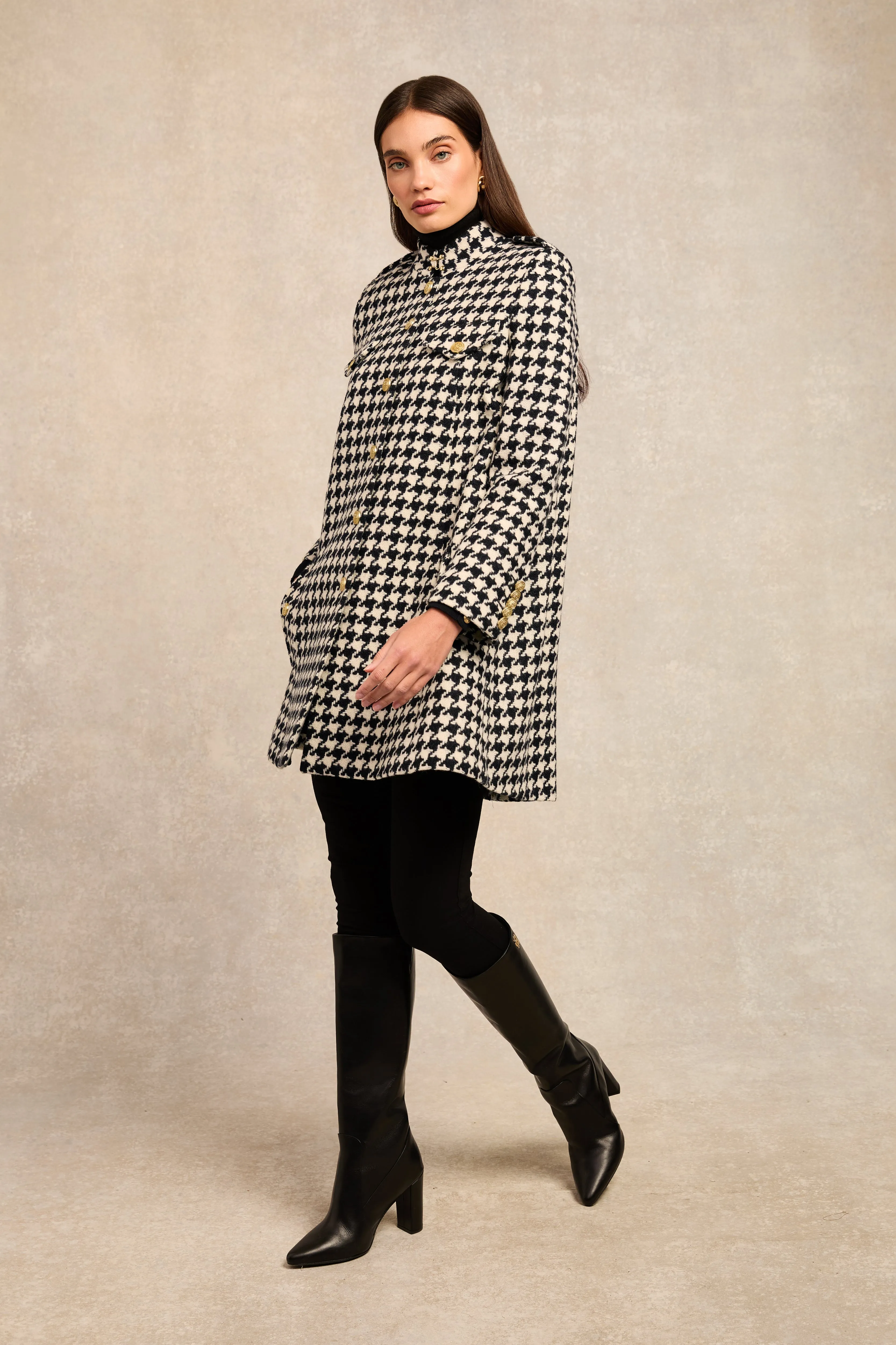 Highbury Cape Coat (Large Scale Houndstooth) sold by Holland Cooper product image thumbnail 2