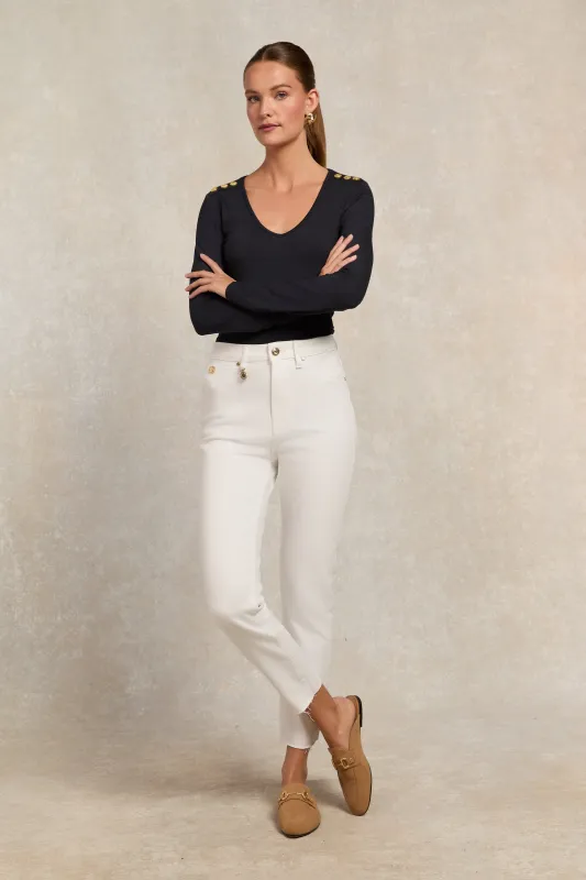 High Rise Slim Jean (White) made by Holland Cooper