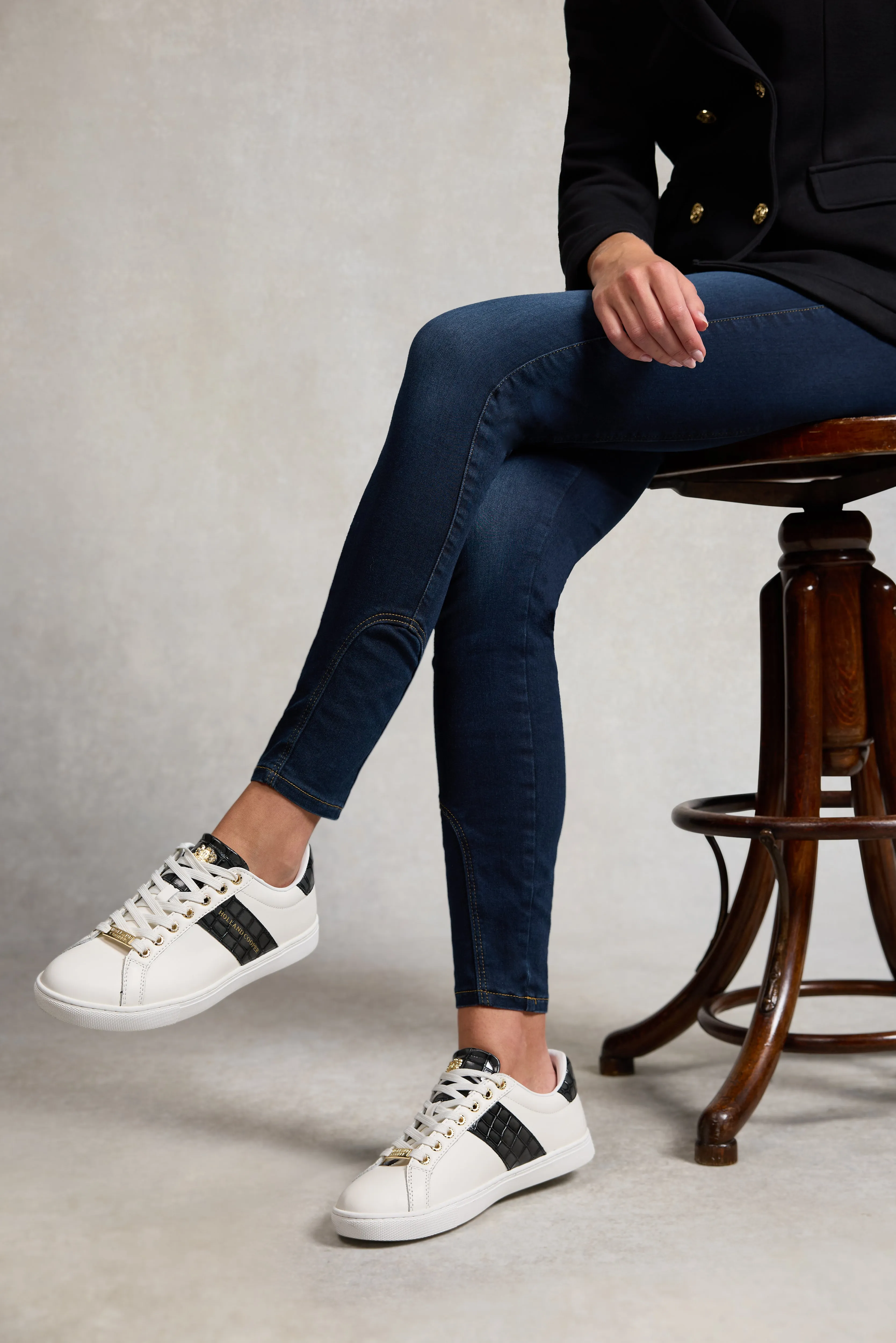 Knightsbridge Court Trainer (Black Croc) sold by Holland Cooper product image thumbnail 3