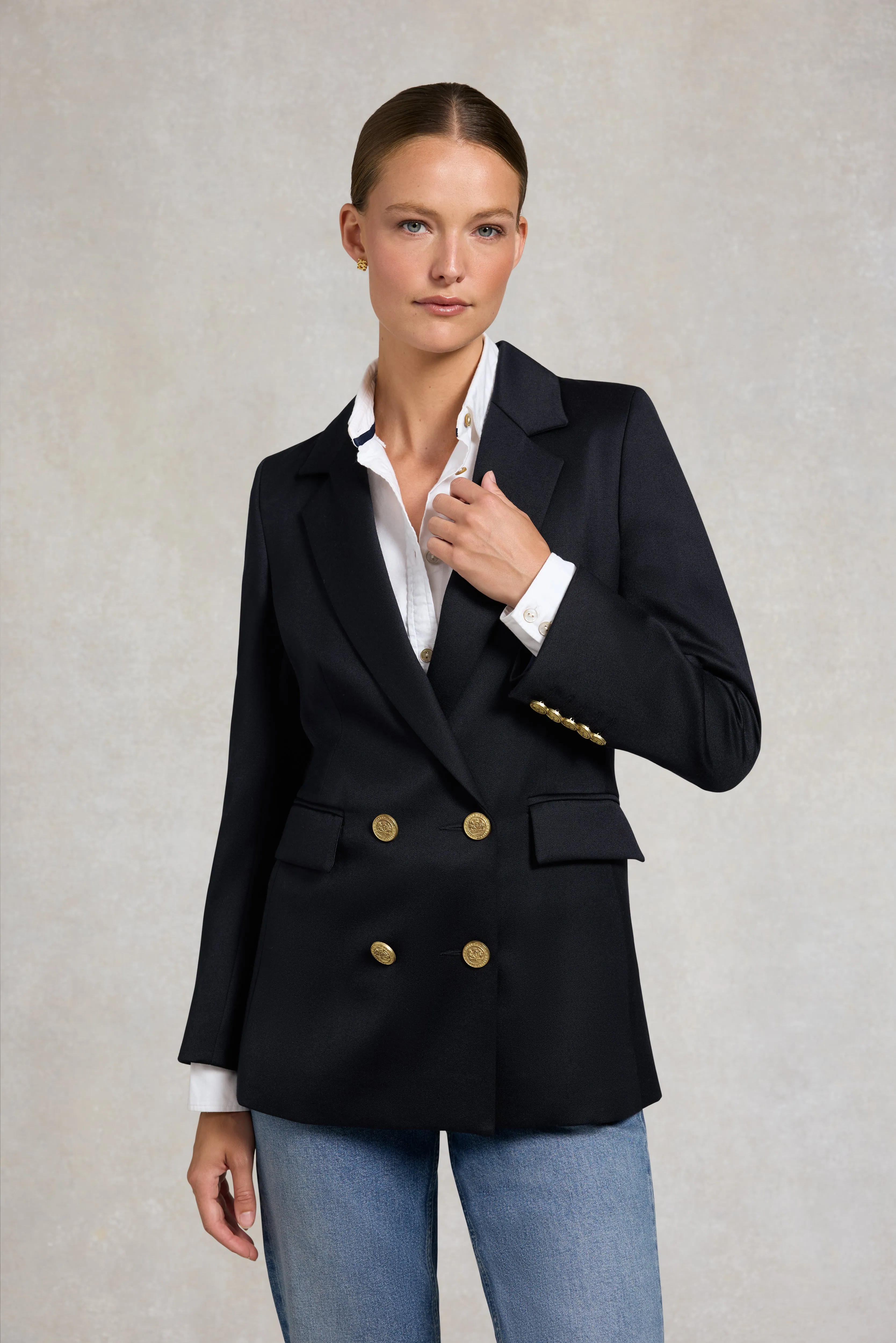 Double Breasted Blazer (Navy Twill) sold by Holland Cooper