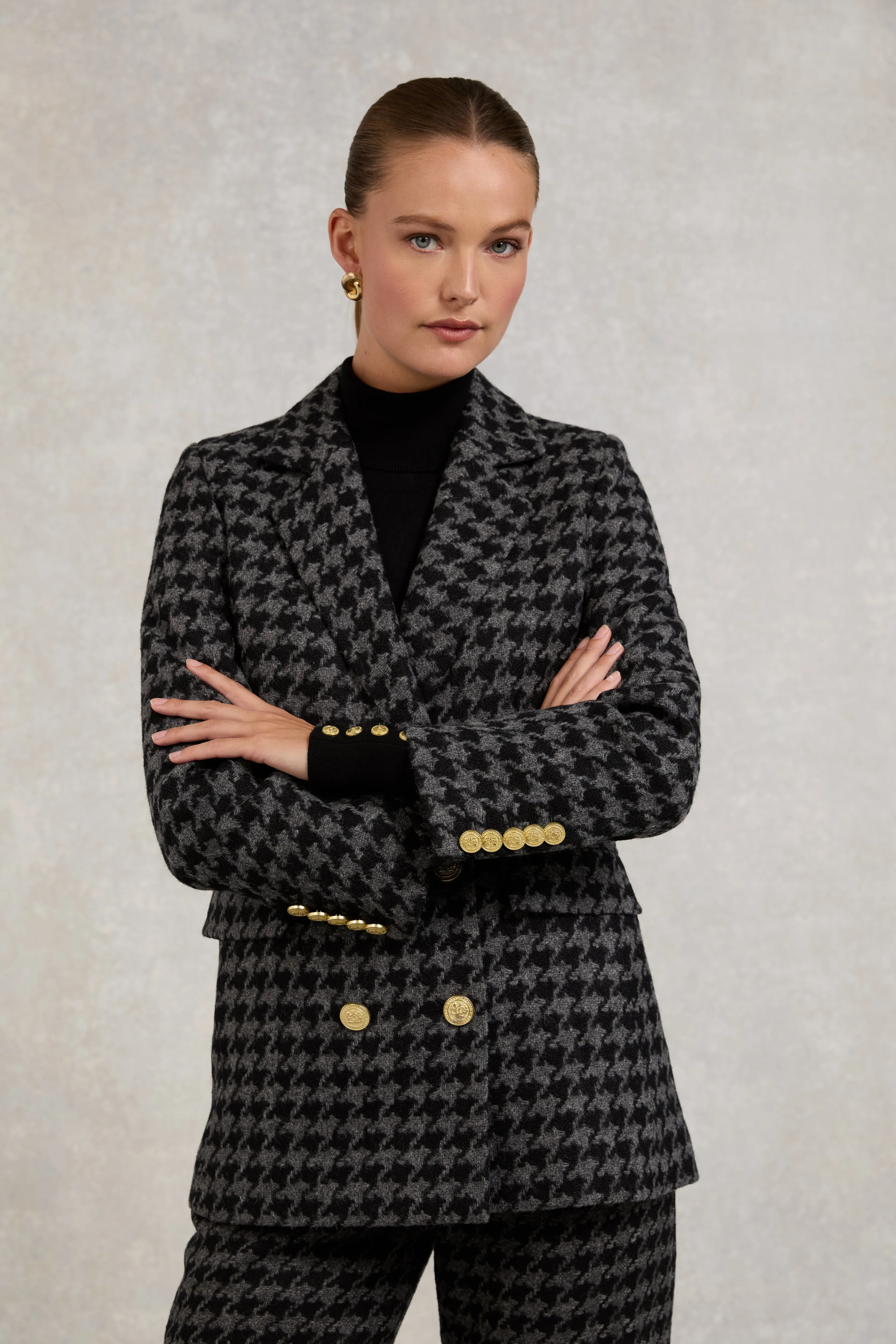 Double Breasted Blazer (Large Scale Charcoal Houndstooth) sold by Holland Cooper product image thumbnail 2