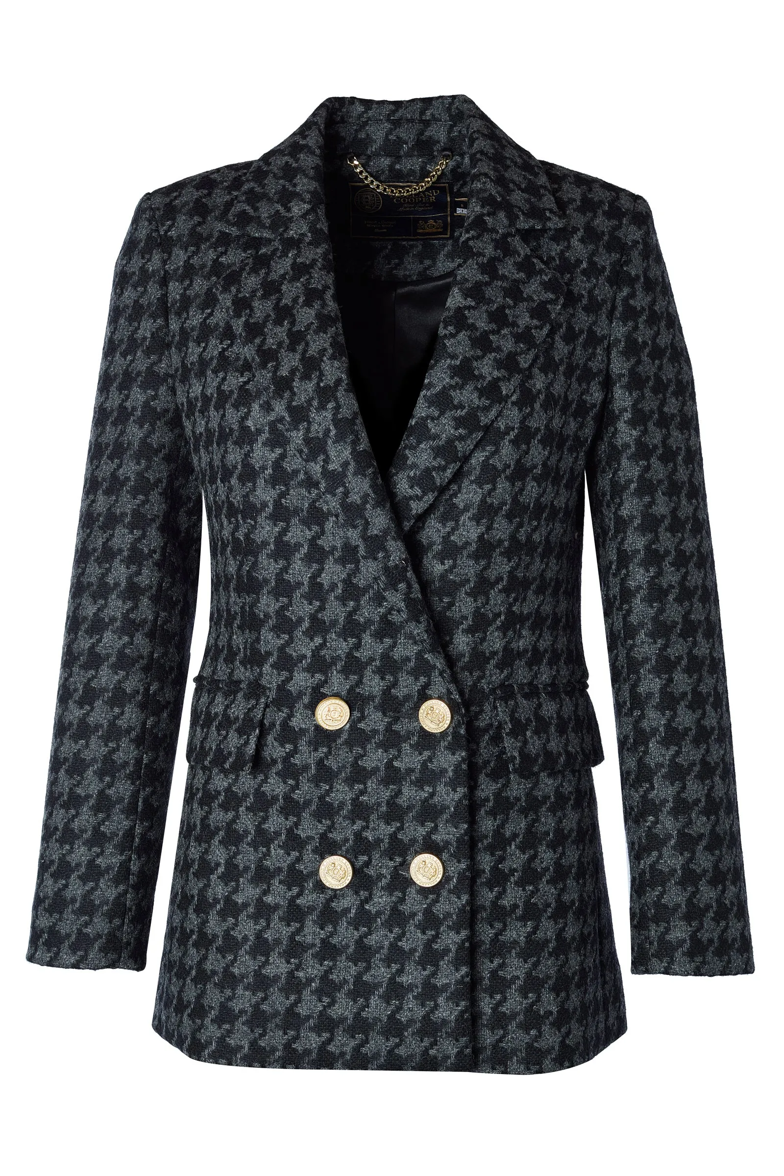 Double Breasted Blazer (Large Scale Charcoal Houndstooth) sold by Holland Cooper product image thumbnail 4