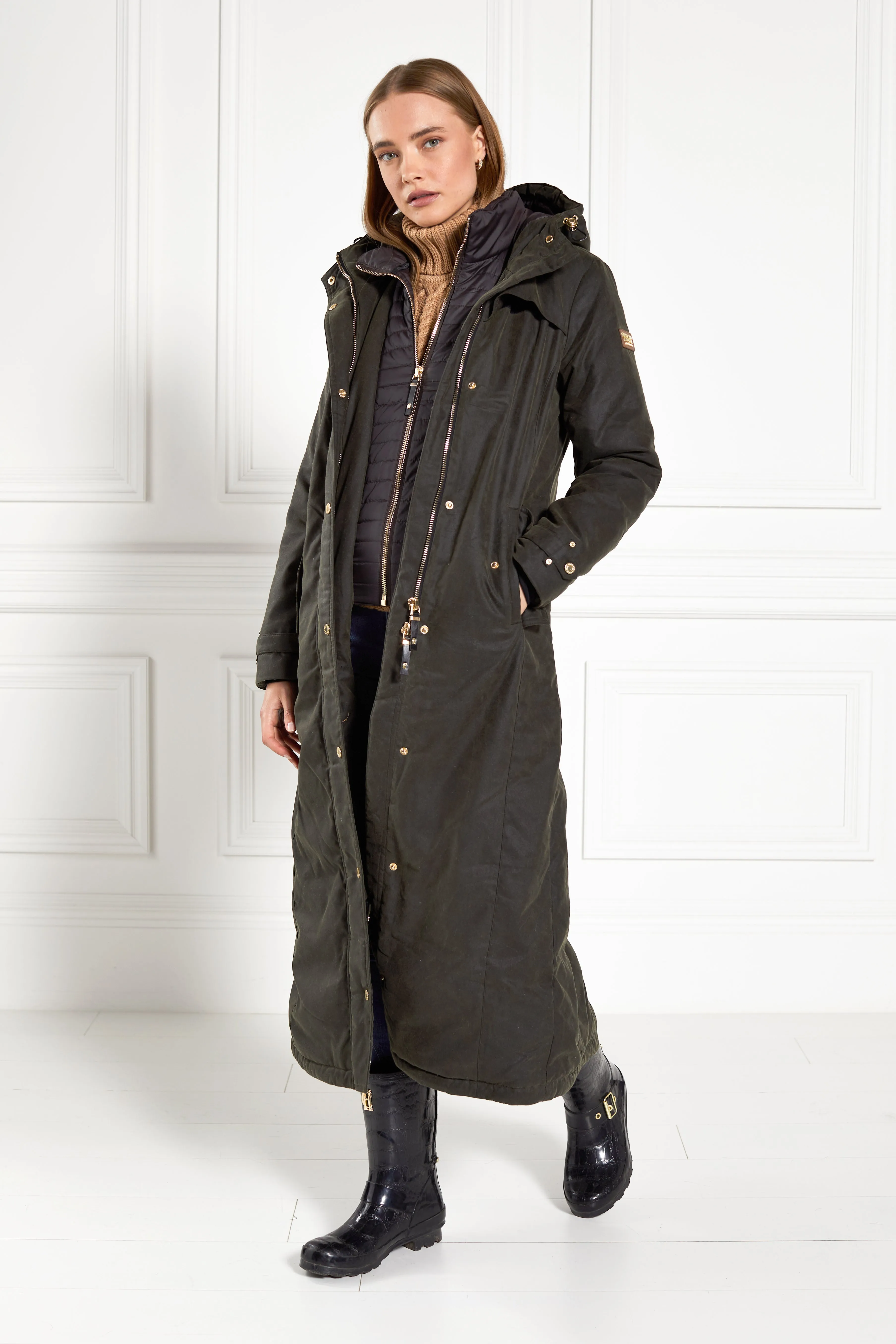 Wax Longline Field Coat (Dark Olive) sold by Holland Cooper