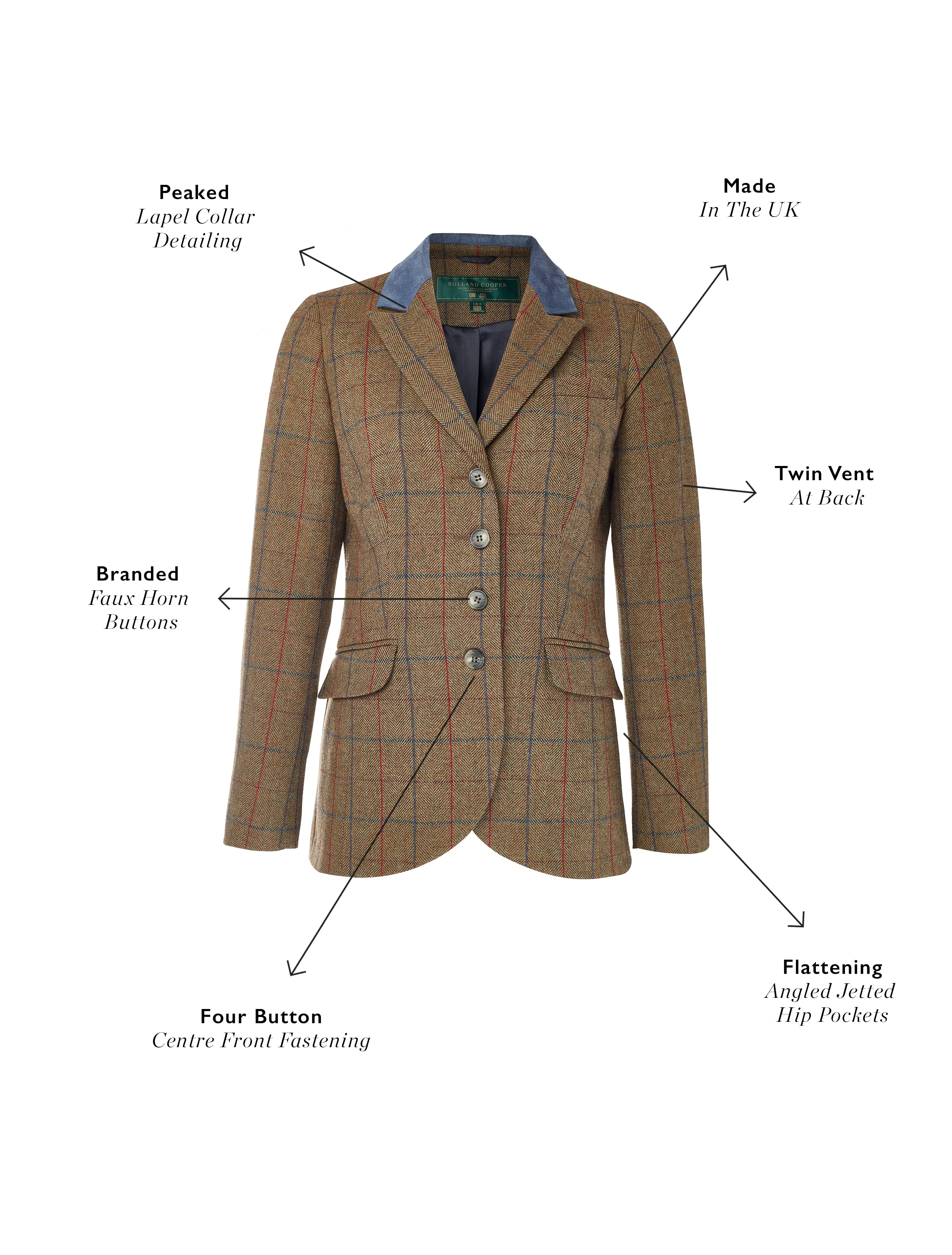 Tweed Riding Jacket (Glen Green) sold by Holland Cooper product image thumbnail 4