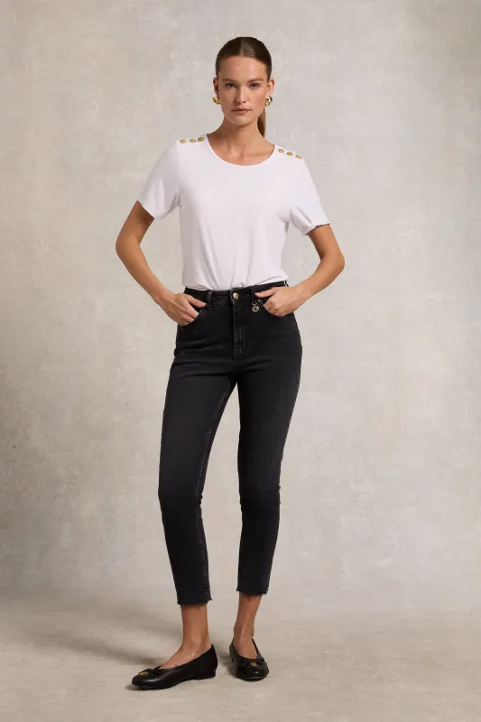 High Rise Slim Jean (Washed Black) made by Holland Cooper