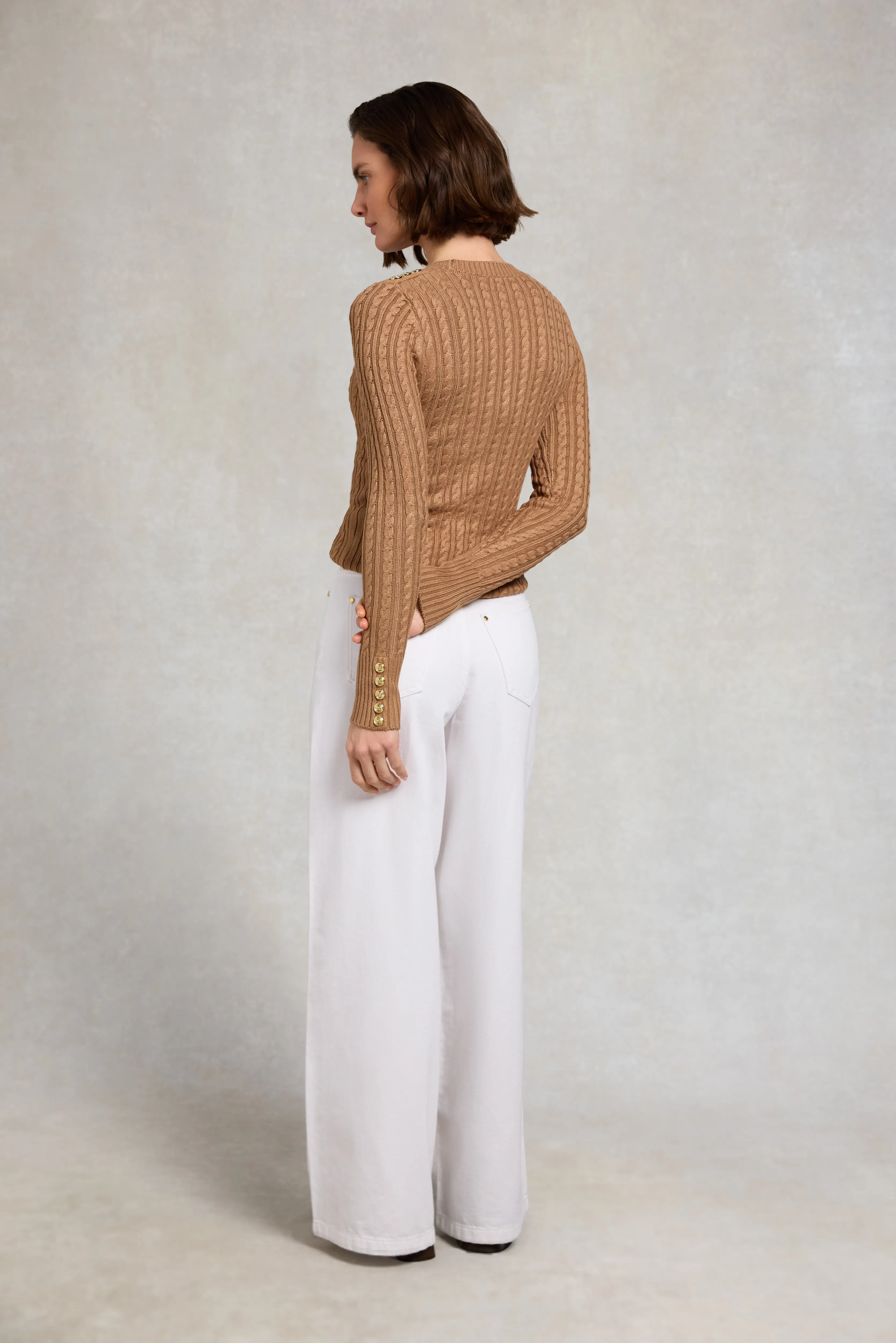 Seattle Cable Crew Knit (Dark Camel) sold by Holland Cooper product image thumbnail 4