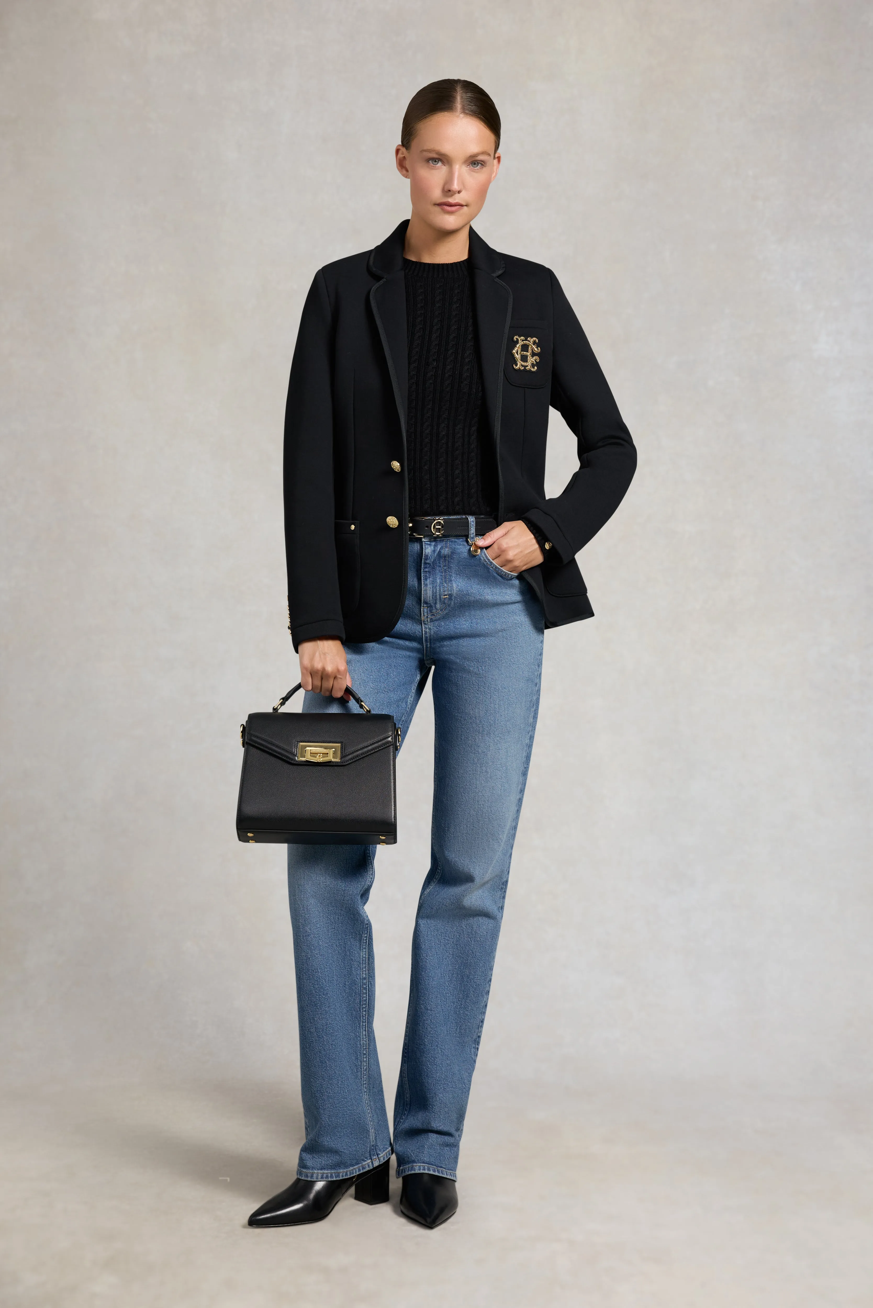 Seattle Cable Crew Knit (Black) sold by Holland Cooper product image thumbnail 3