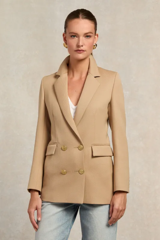 Double Breasted Blazer (Camel Twill) made by Holland Cooper