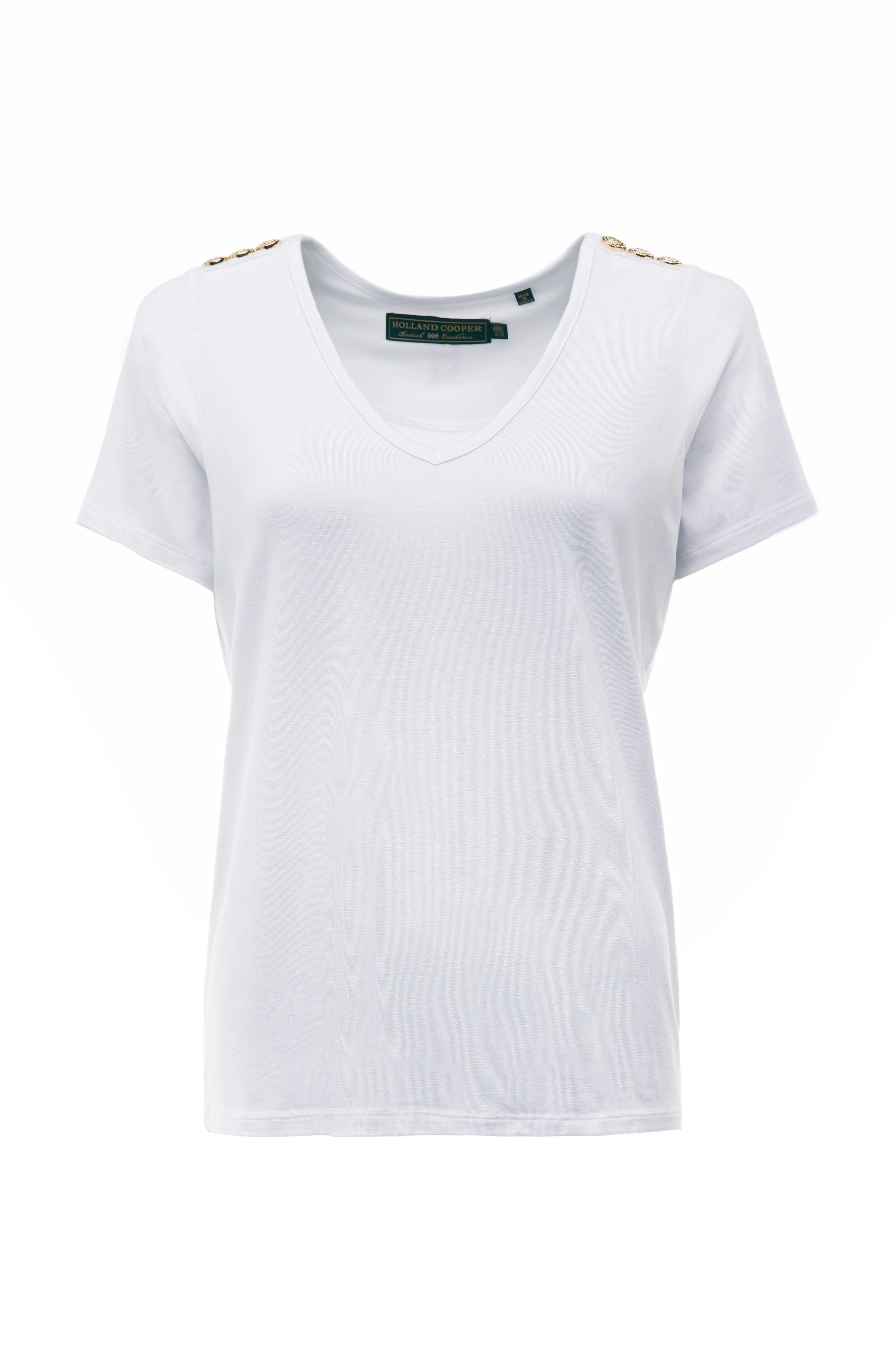 Relax Fit V-Neck Tee (White) sold by Holland Cooper product image thumbnail 4