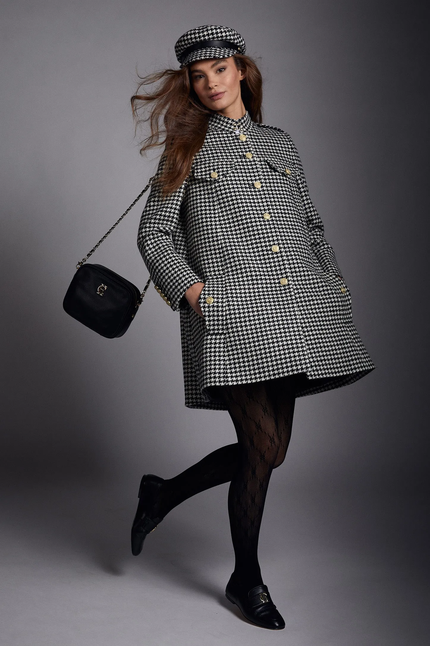Highbury Cape Coat (Houndstooth) sold by Holland Cooper product image thumbnail 2