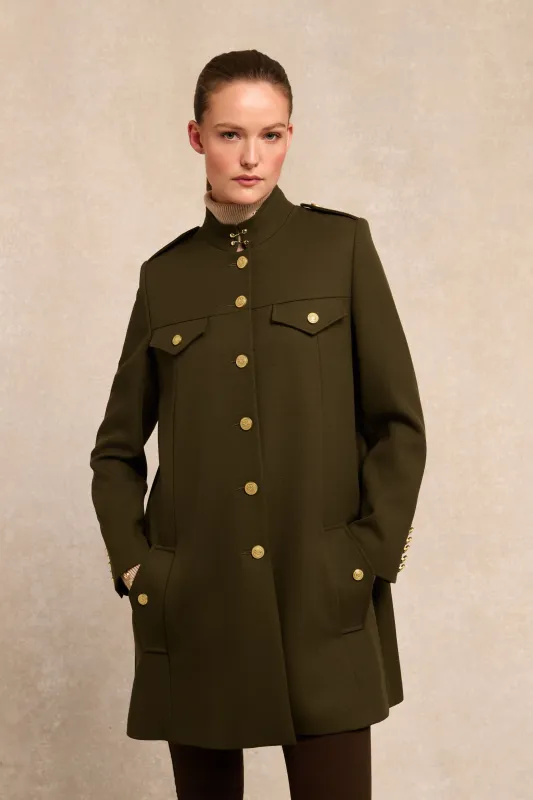 Highbury Cape Coat (Khaki Barathea) made by Holland Cooper