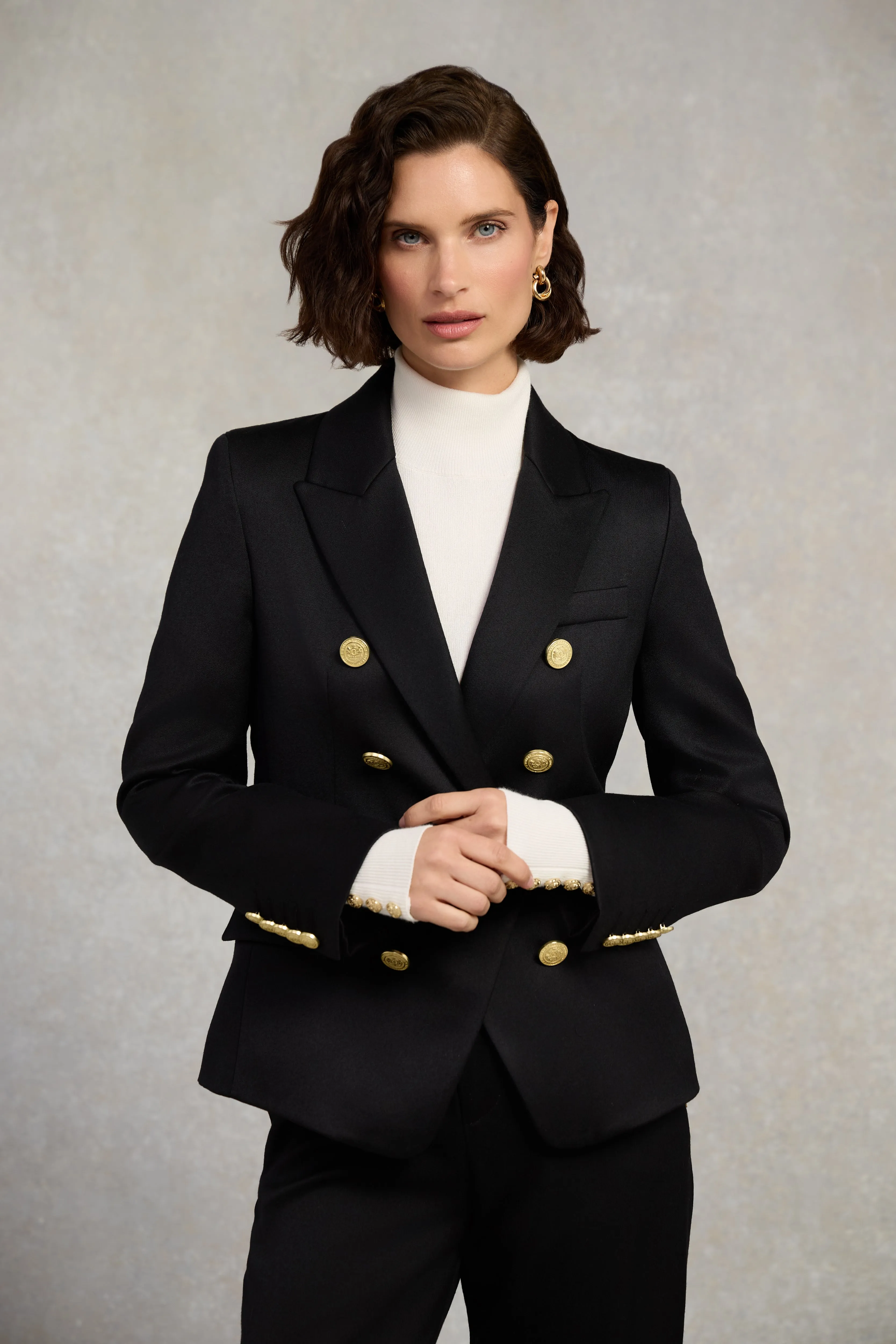 Knightsbridge Blazer (Black Barathea) sold by Holland Cooper