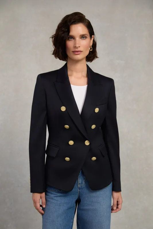 Knightsbridge Blazer (Navy Barathea) made by Holland Cooper