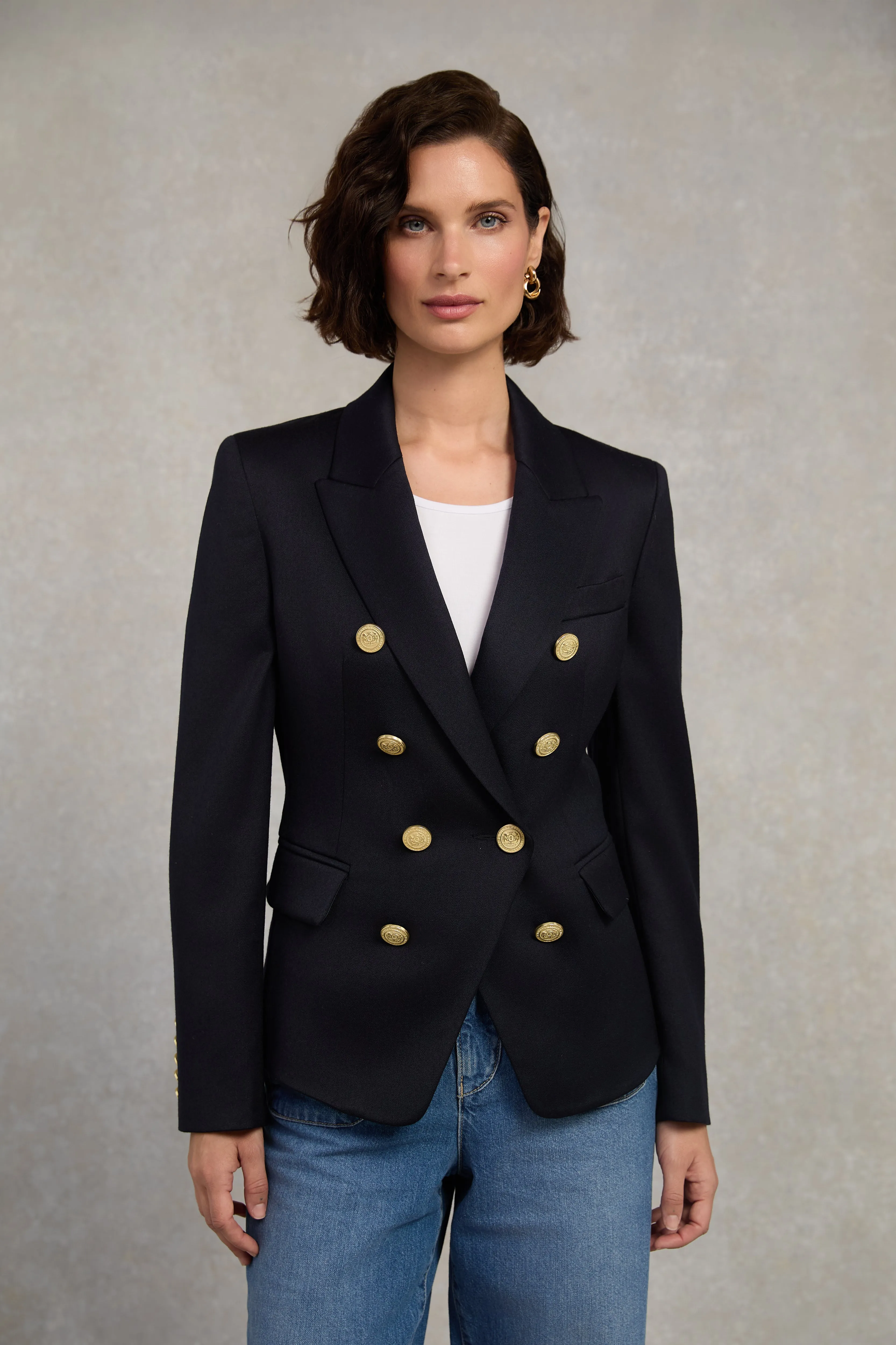 Knightsbridge Blazer (Navy Barathea) sold by Holland Cooper