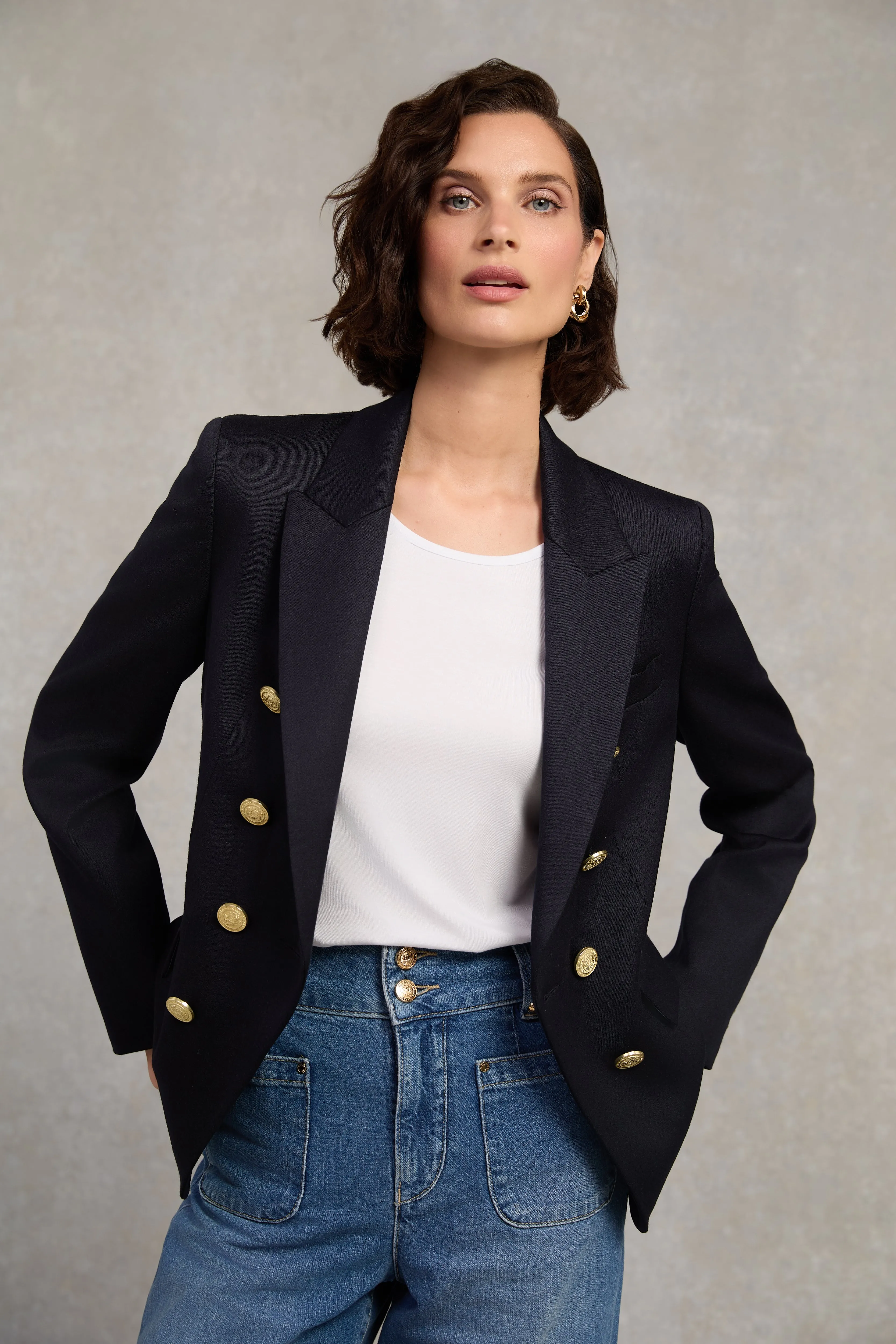 Knightsbridge Blazer (Navy Barathea) sold by Holland Cooper product image thumbnail 2