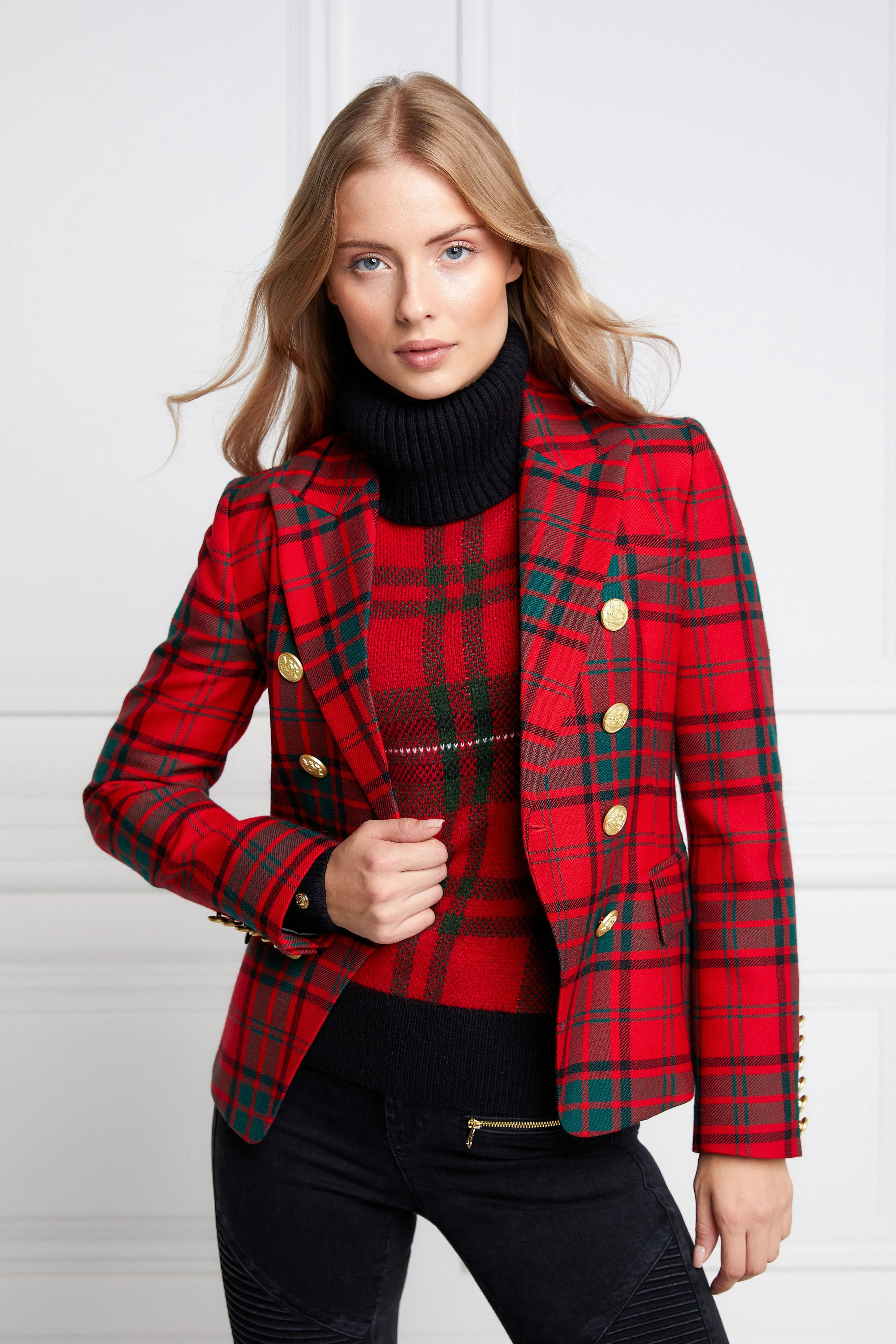 Knightsbridge Blazer (Red Tartan) sold by Holland Cooper