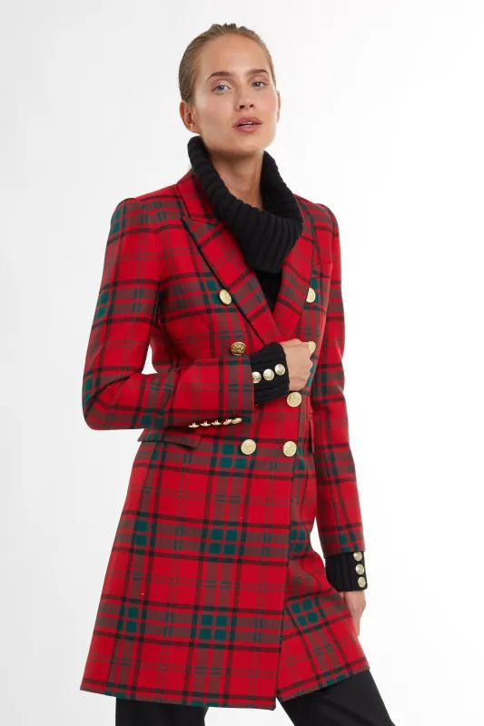 Knightsbridge Coat (Red Tartan) made by Holland Cooper