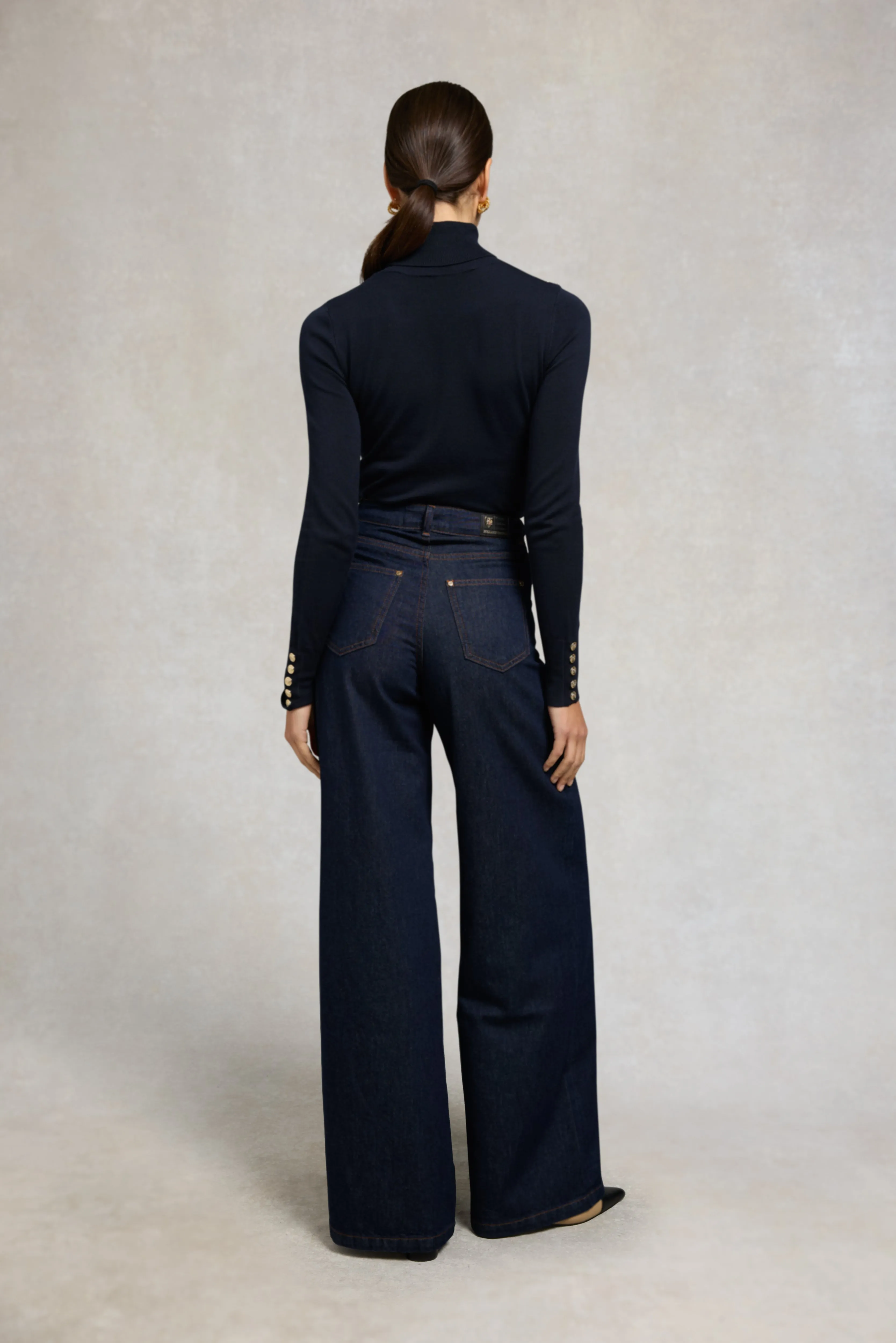 Buttoned Knit Roll Neck (Ink Navy) sold by Holland Cooper product image thumbnail 5