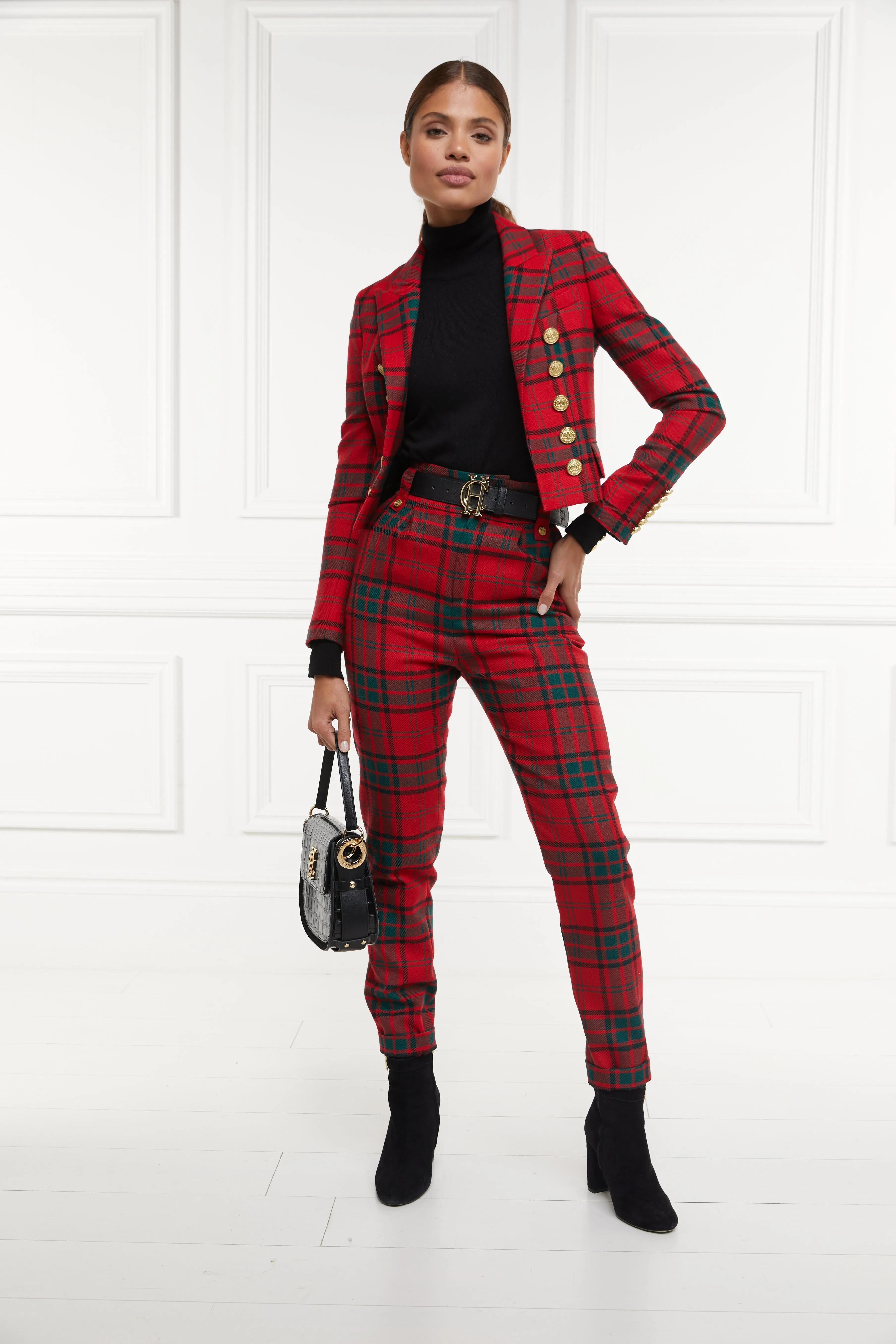 High Waisted Peg Trouser (Red Tartan) sold by Holland Cooper product image thumbnail 5