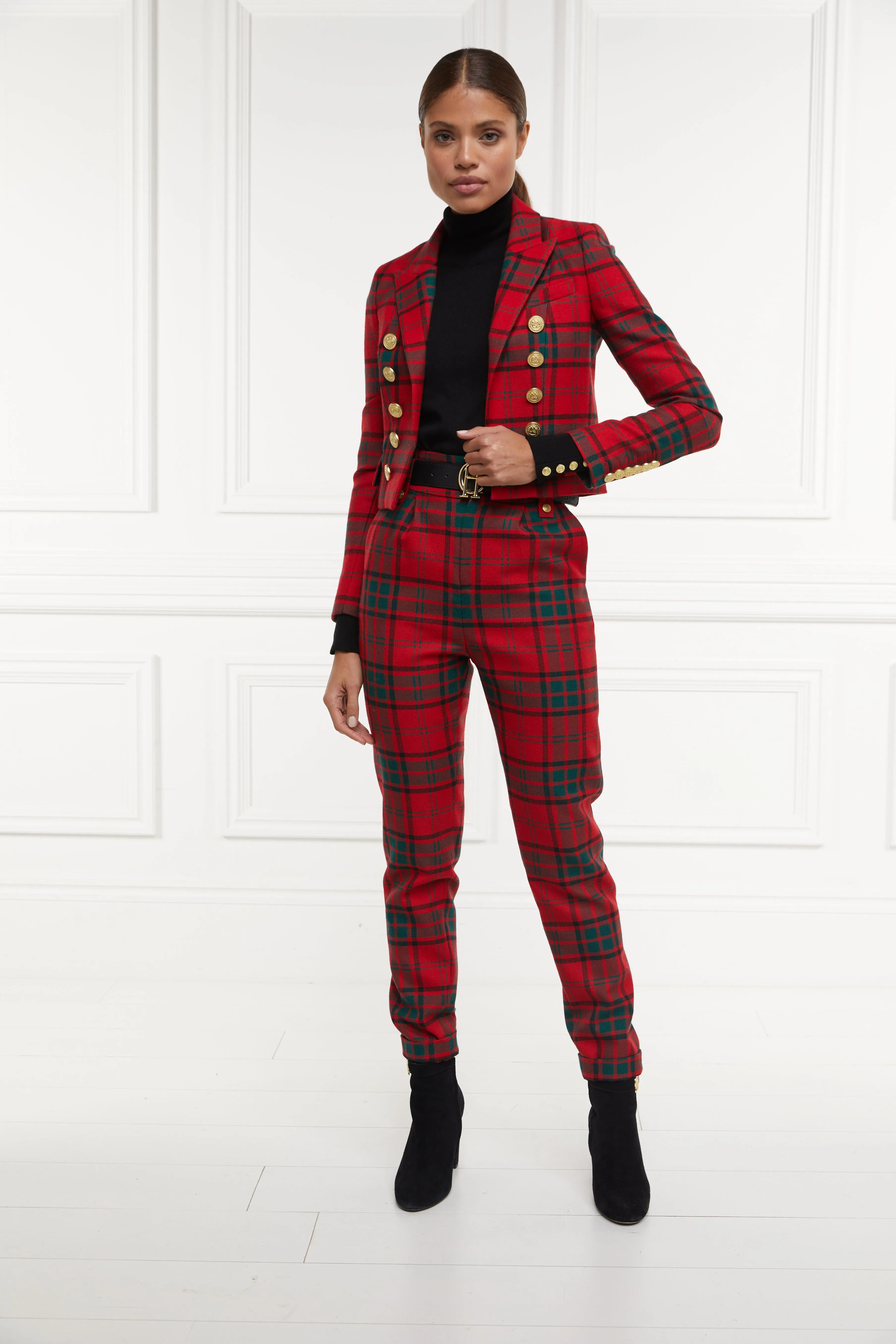 High Waisted Peg Trouser (Red Tartan) sold by Holland Cooper product image thumbnail 2