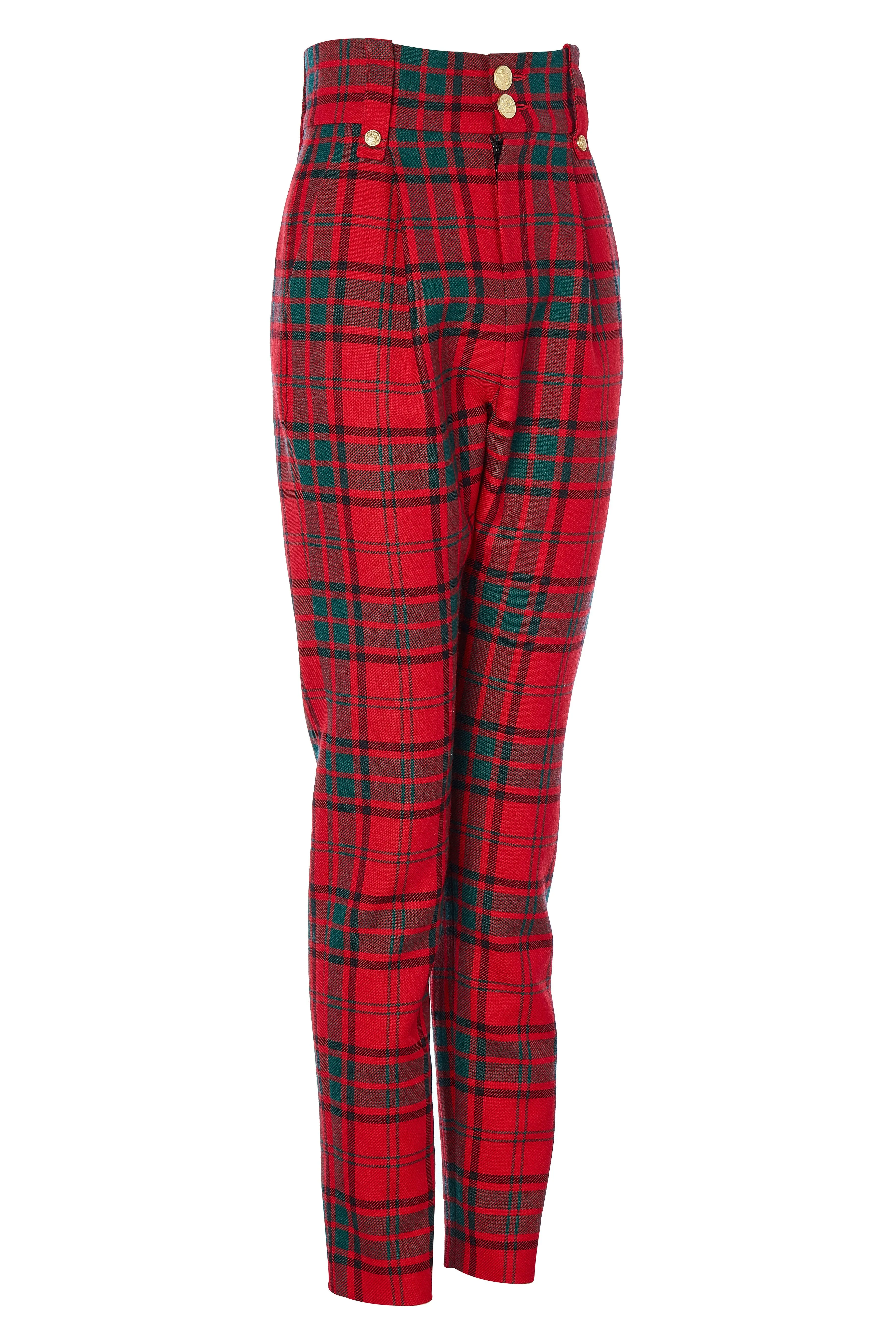 High Waisted Peg Trouser (Red Tartan) sold by Holland Cooper product image thumbnail 4