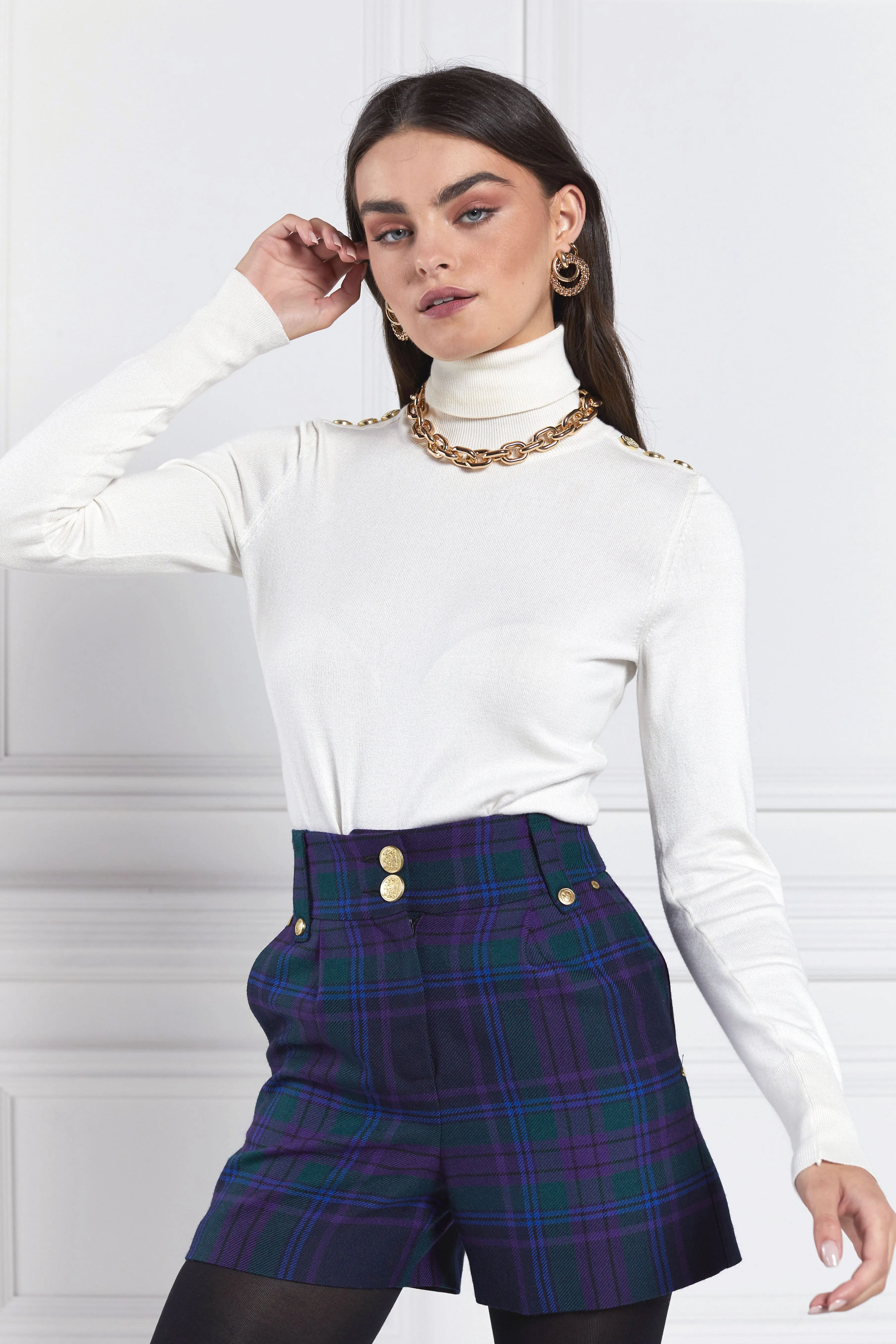 Luxe Tailored Short (Heather Tartan) sold by Holland Cooper