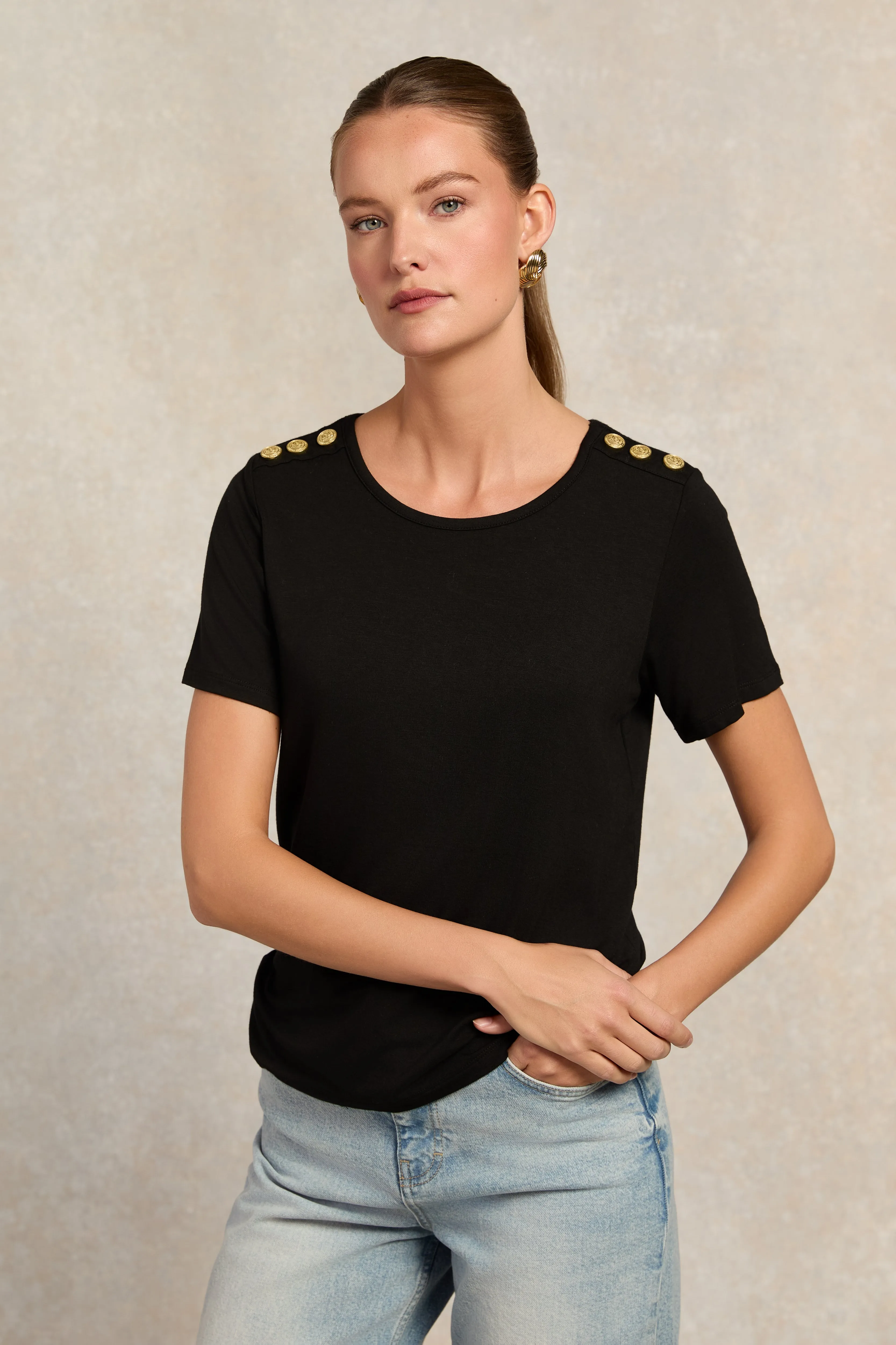 Relax Fit Crew Neck Tee (Black) sold by Holland Cooper product image thumbnail 2