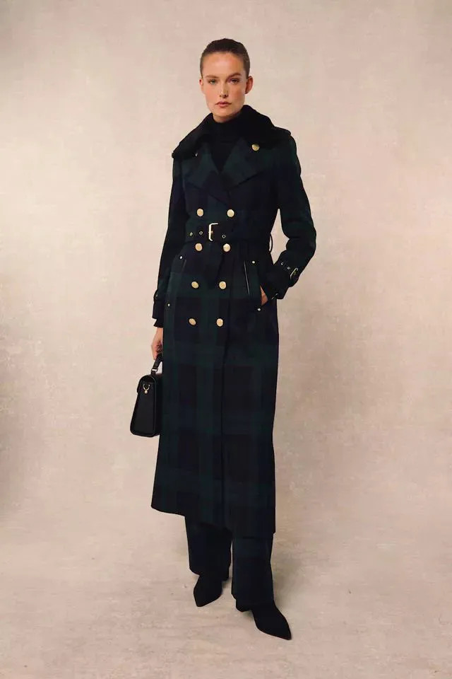 Marlborough Shearling Trench Coat (Blackwatch) sold by Holland Cooper product image thumbnail 5