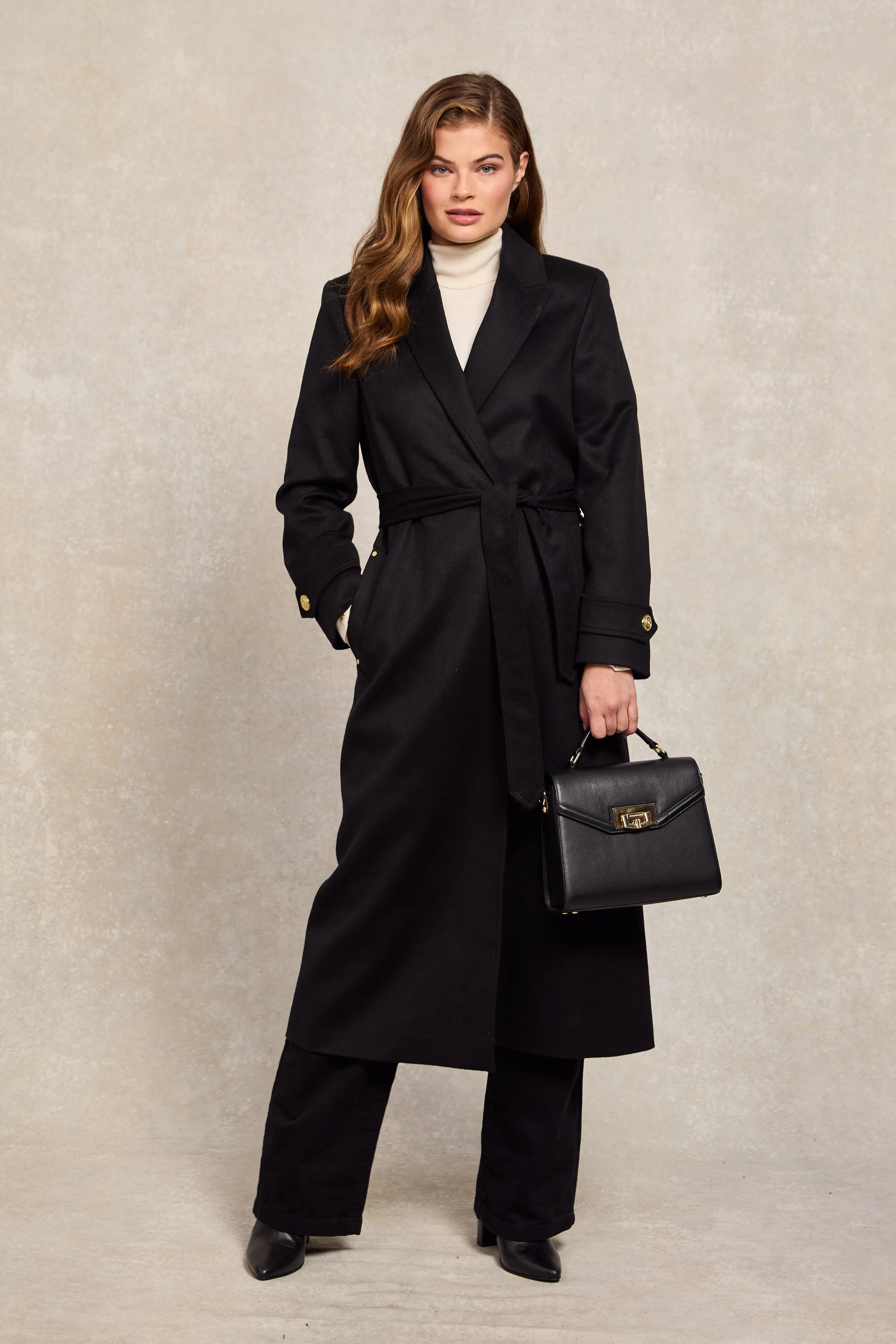 Wrap Coat (Soft Black) sold by Holland Cooper