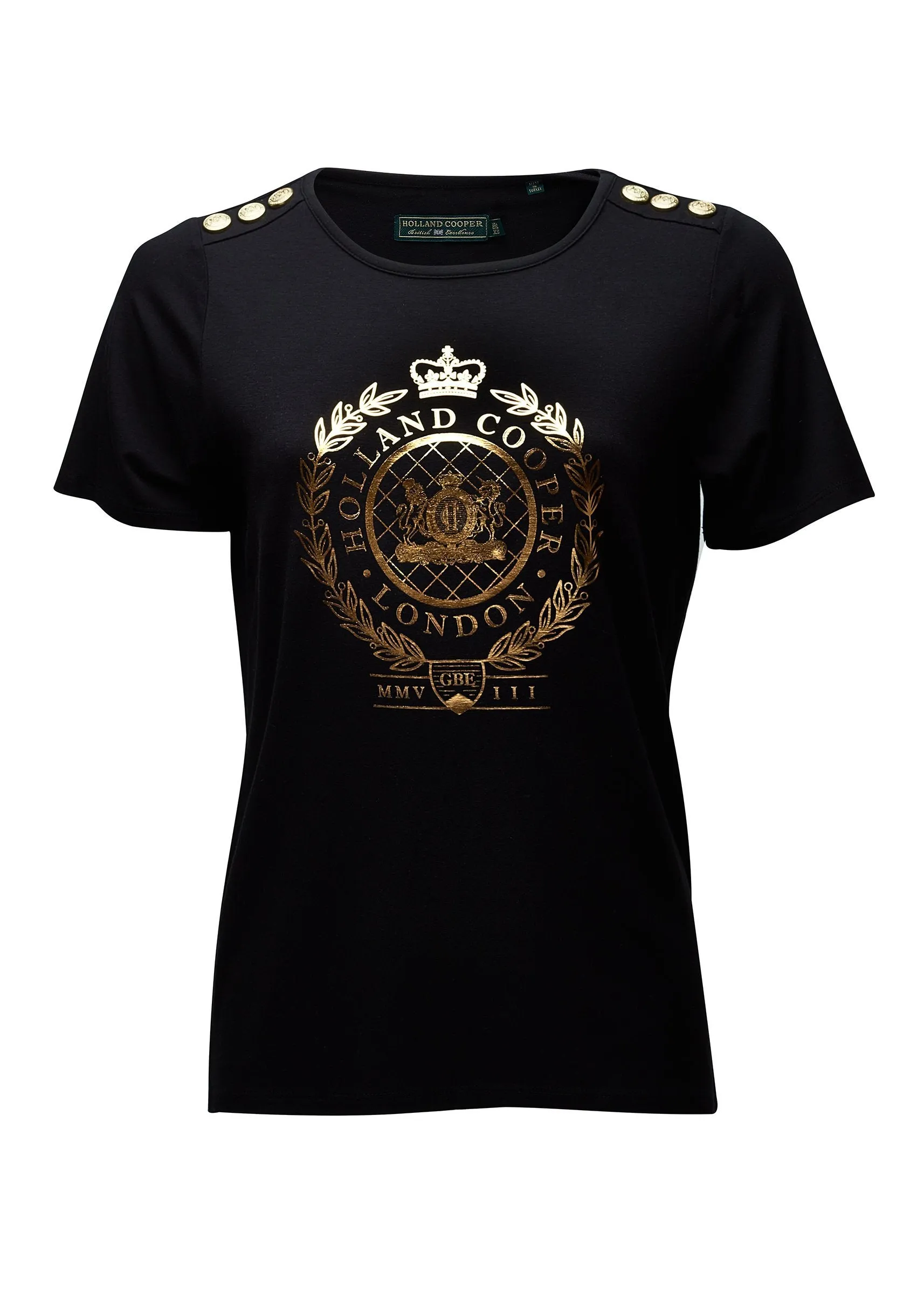 Ornate Crest Tee (Black) sold by Holland Cooper product image thumbnail 4