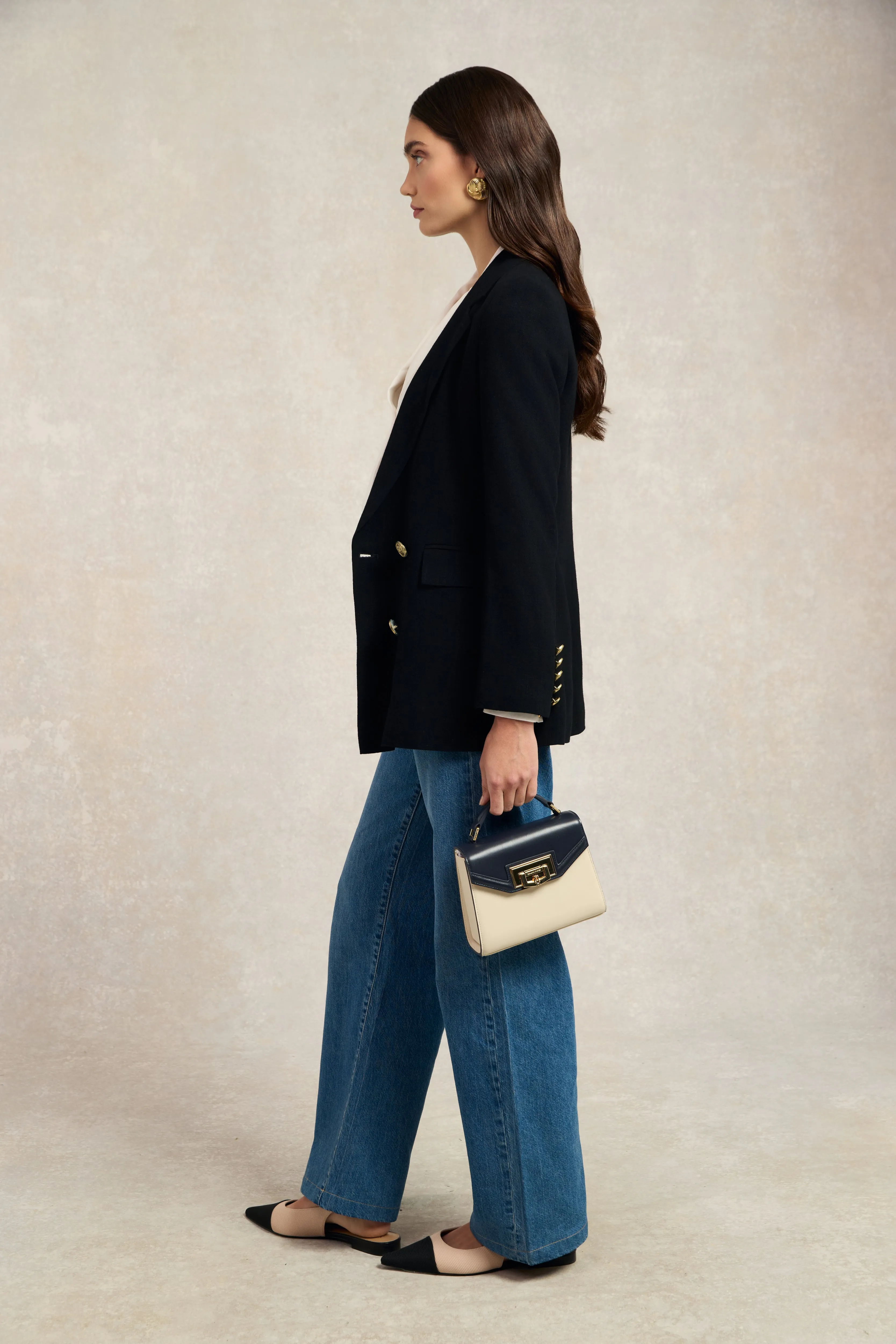 Double Breasted Blazer (Black Linen) sold by Holland Cooper product image thumbnail 3