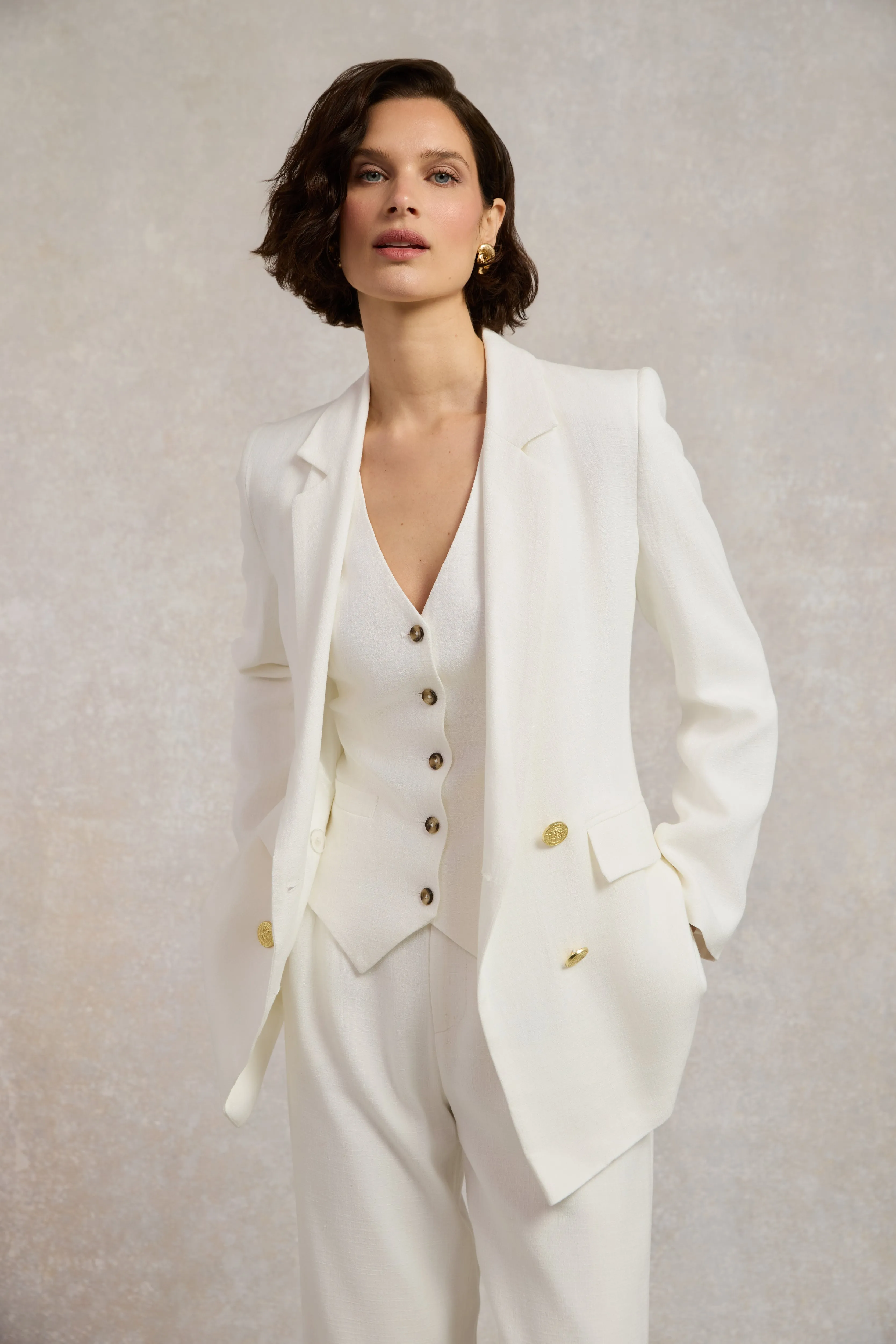 Double Breasted Blazer (Oyster Linen) sold by Holland Cooper product image thumbnail 2