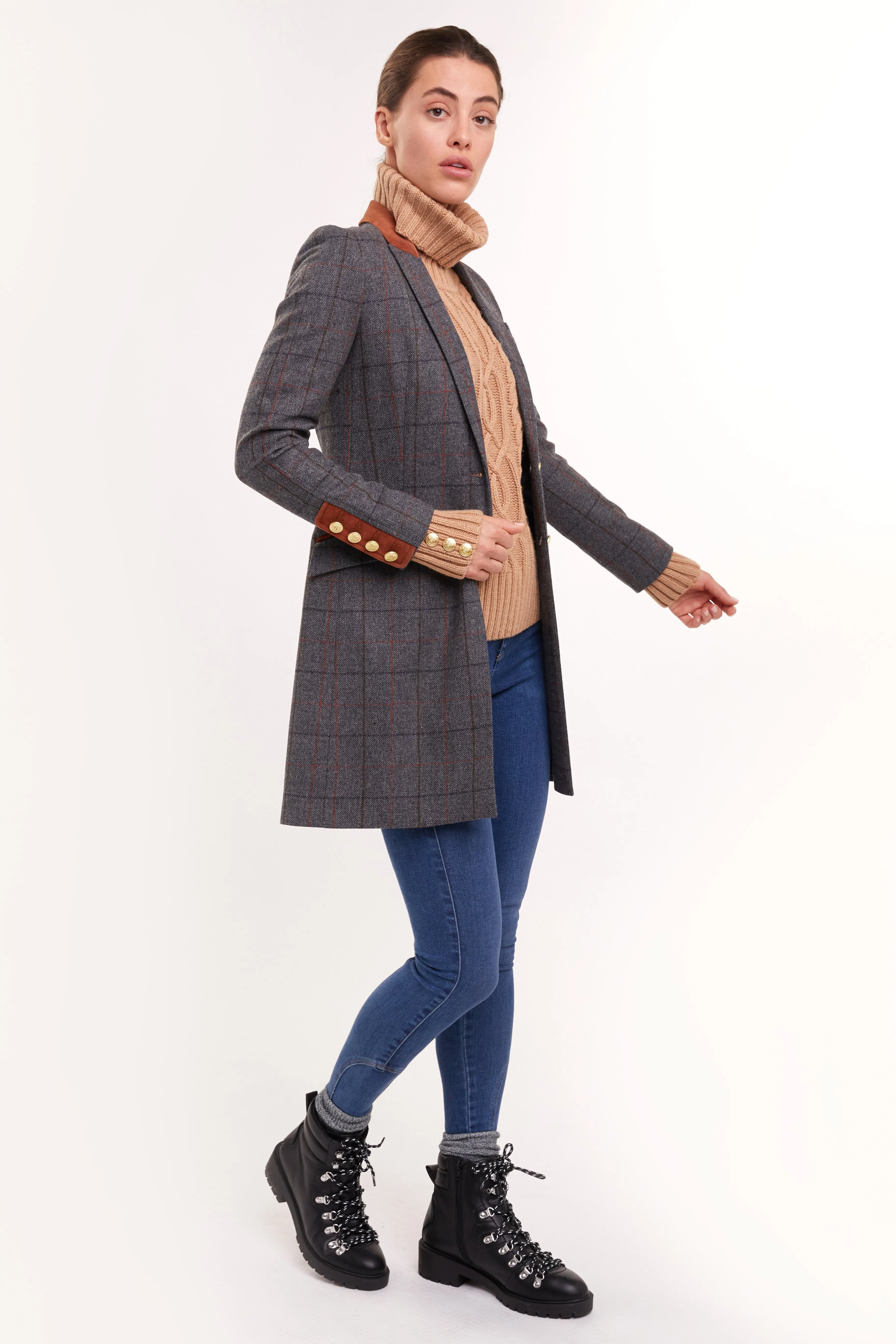 Kempton Coat (Mid Blue Check) sold by Holland Cooper product image thumbnail 2