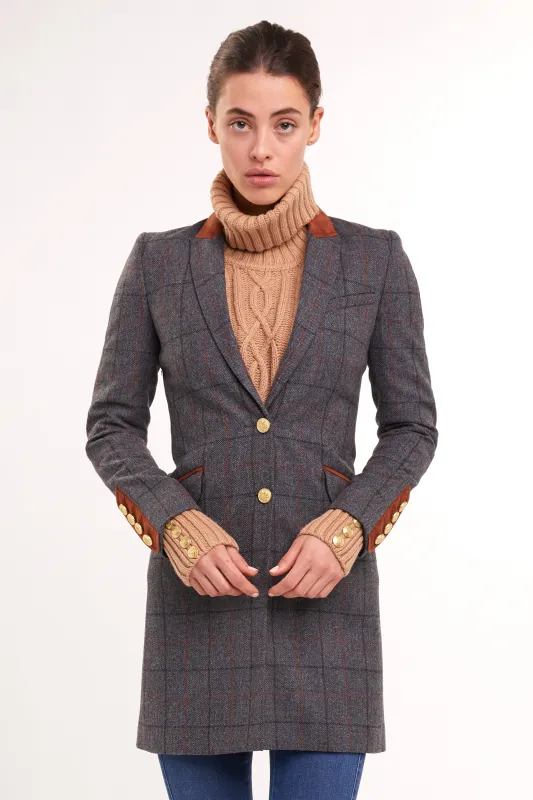 Kempton Coat (Mid Blue Check) made by Holland Cooper